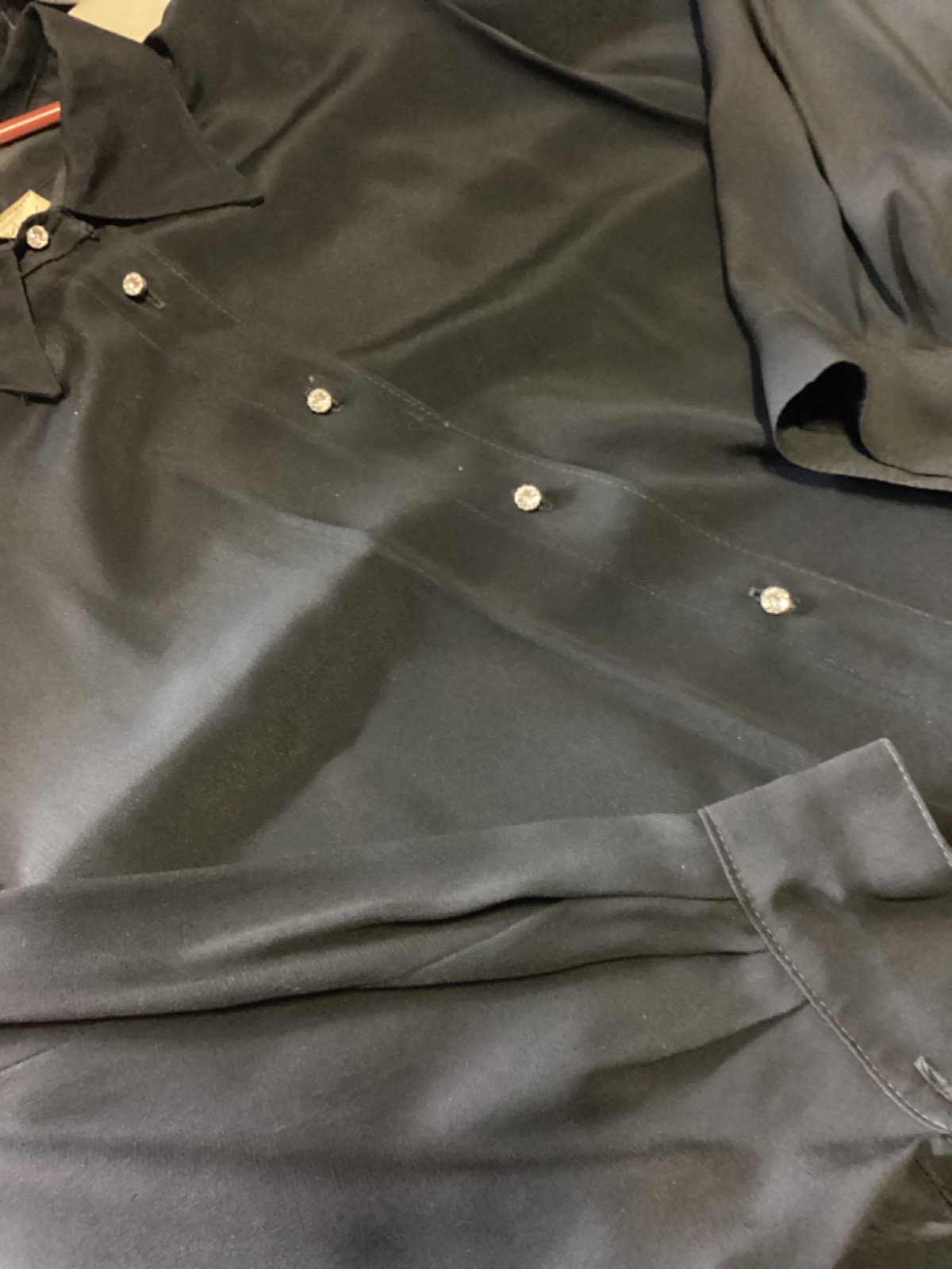 VTG 90s ARI Design Jeweled Button Up Black Shirt Size XL in Very Good Condition