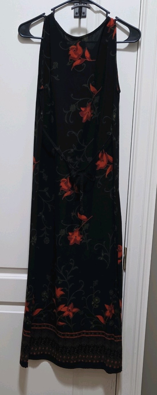 Vintage Darian Women Sz 6 Black Red Floral Dress