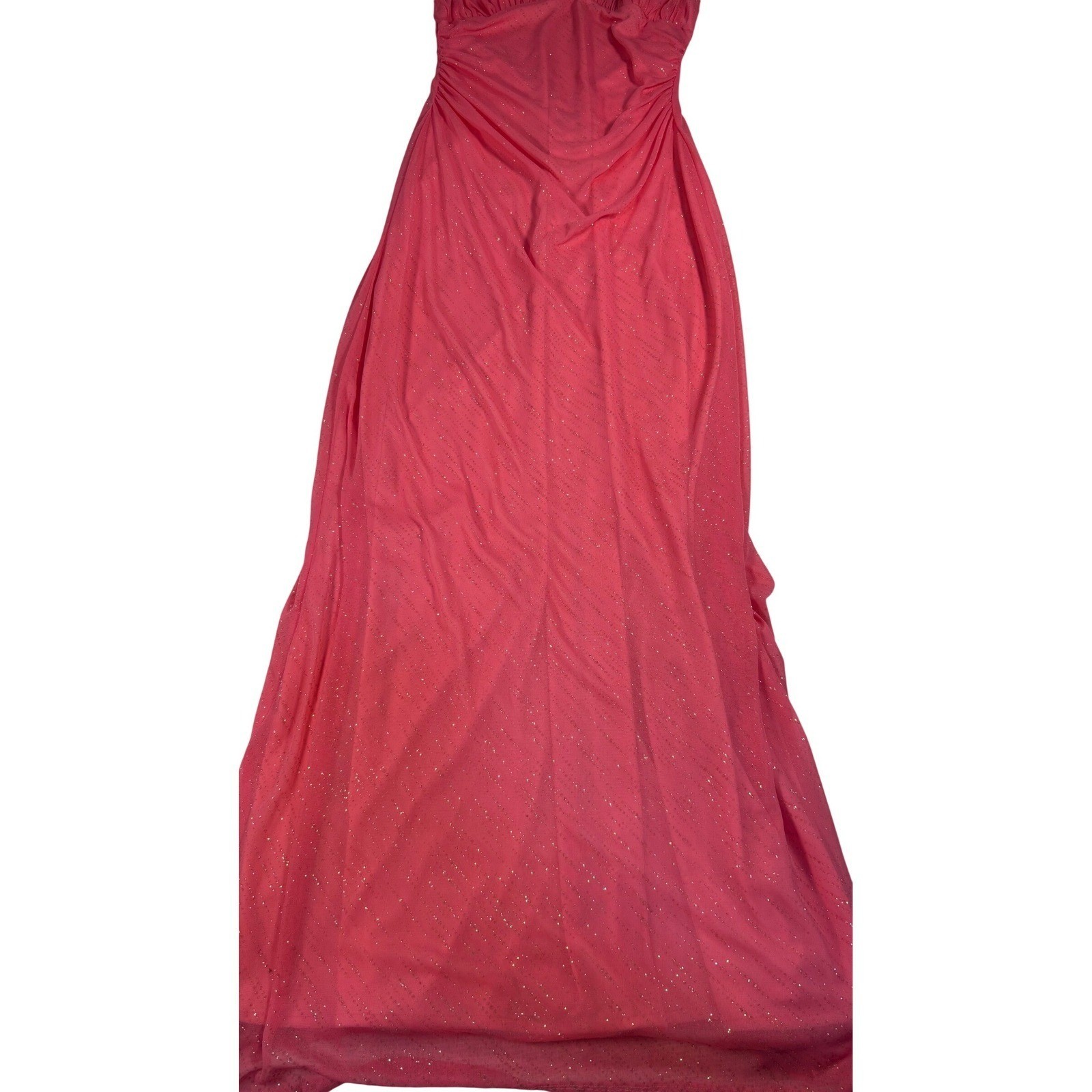 VTG city triangles hot pink glitter prom maxi formal dress y2k coquette dainty