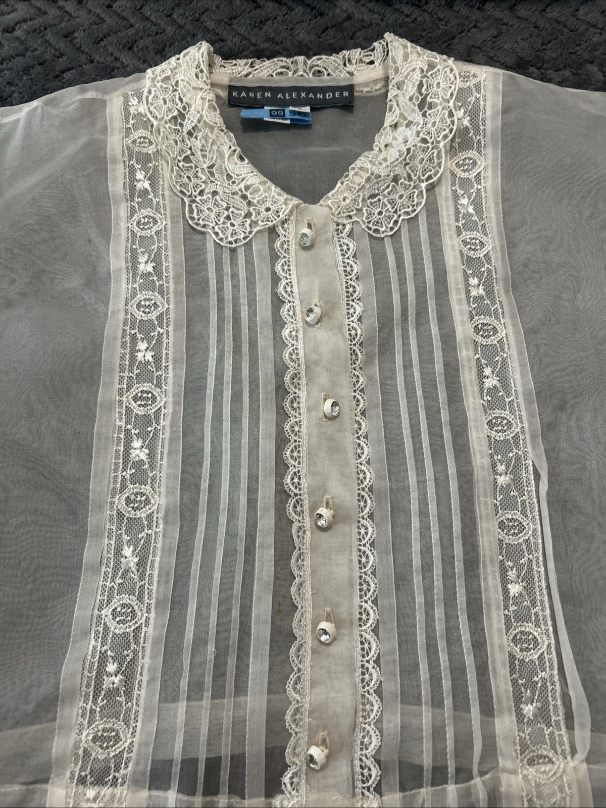 Karen Alexander Vintage Size 8 Sheer Shirt