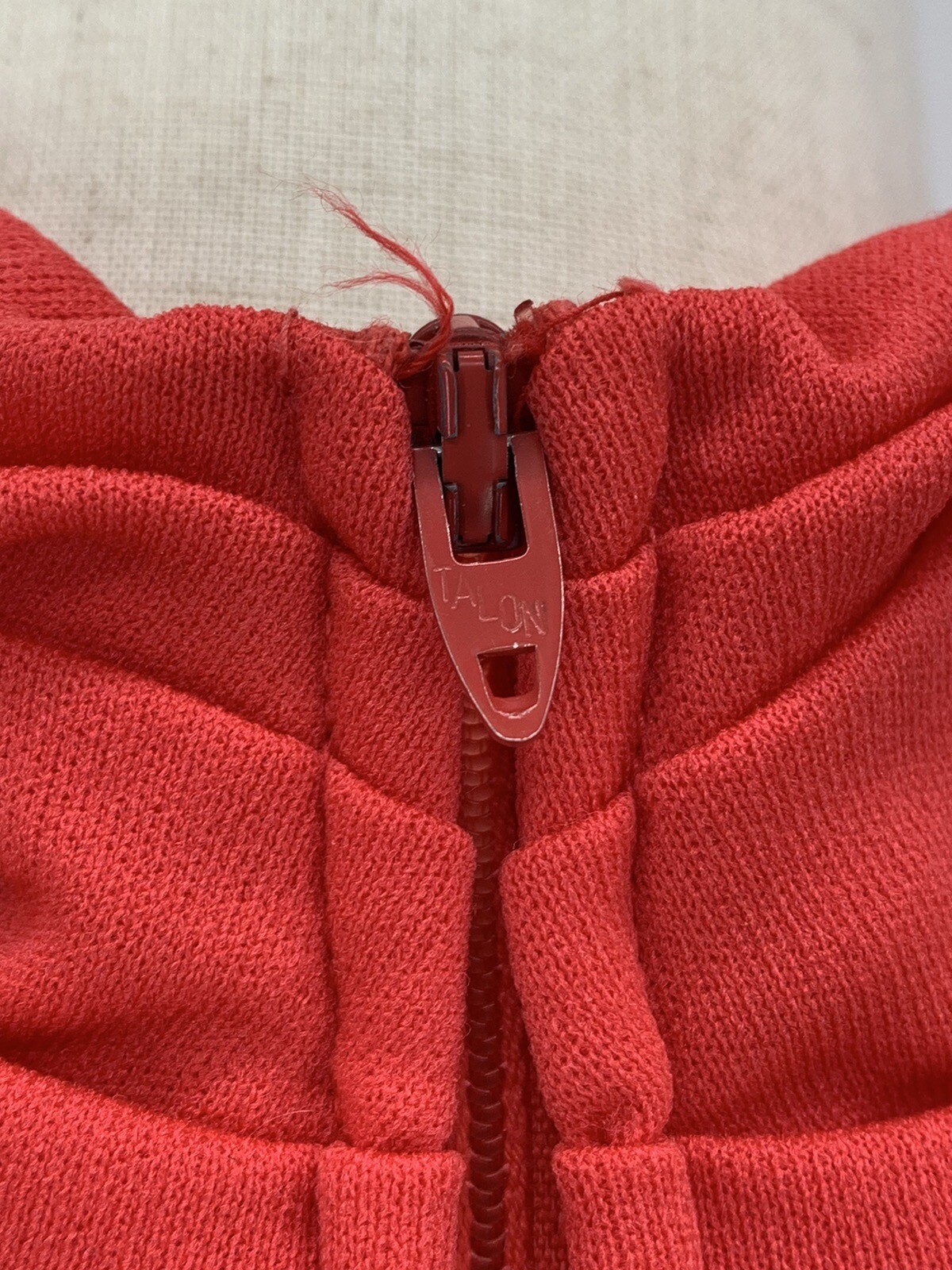 Vintage 70s Carlye Secretary Holiday Red Dress Belted ILGWU Tag High Neck Talon