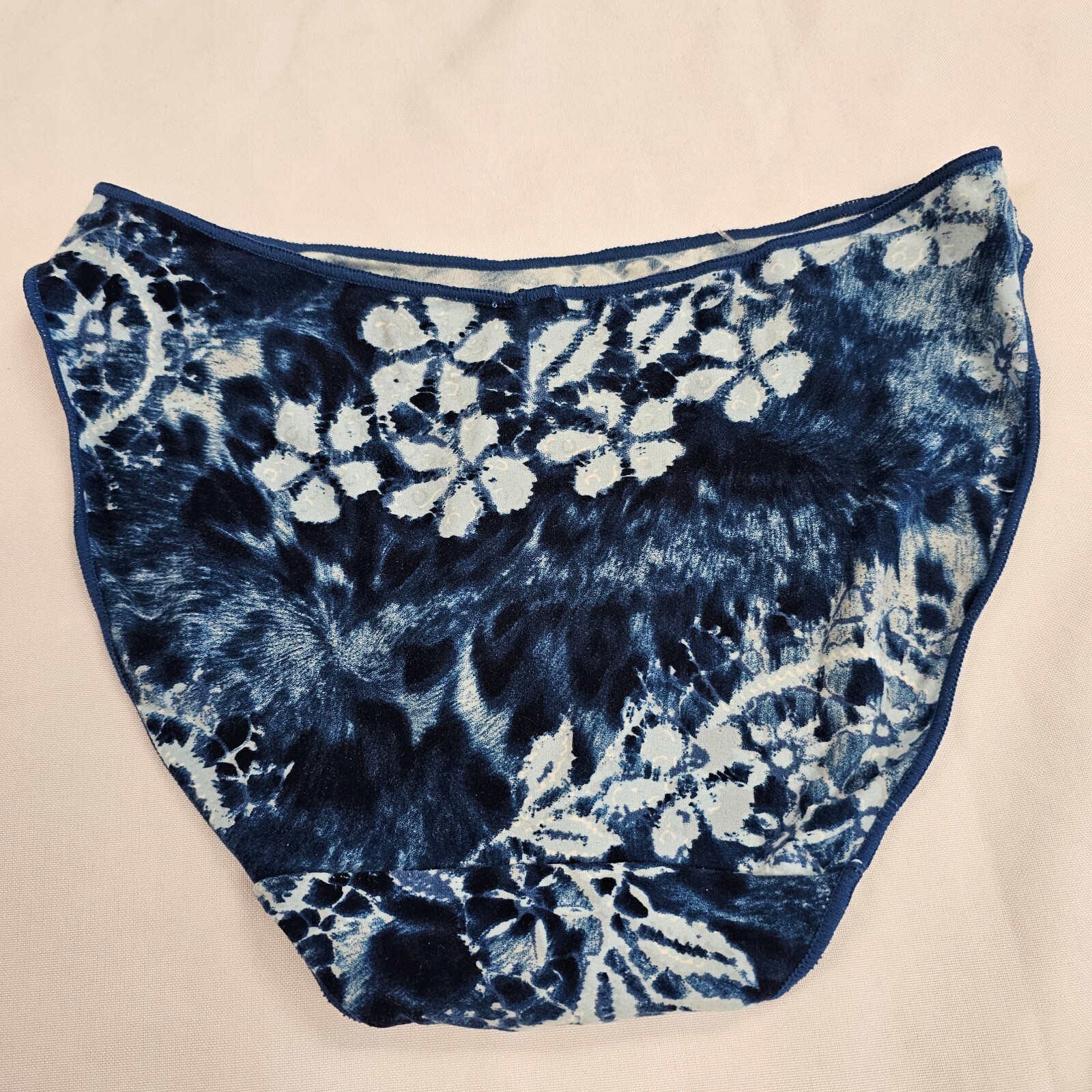 Soft Microfiber Blue Floral Tie Die Panties Briefs M L 6 7