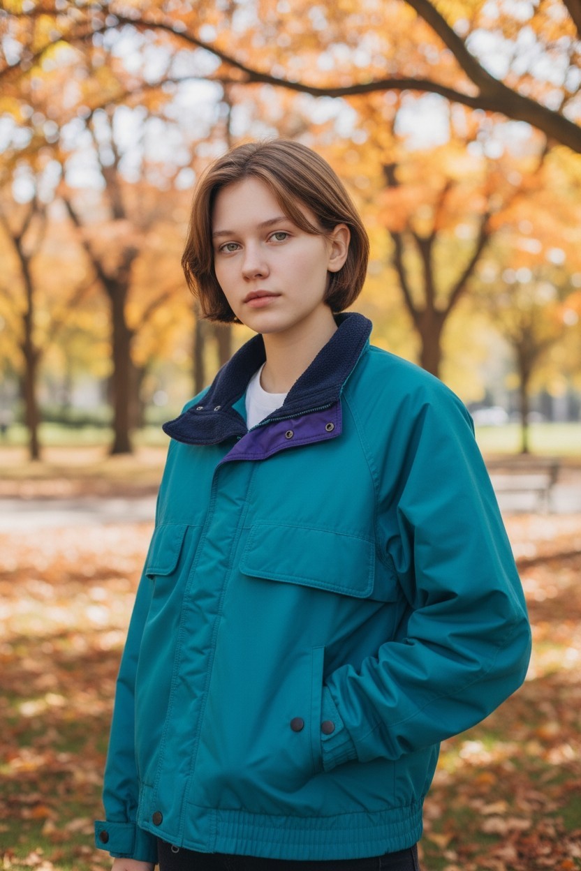 Vtg Osh Kosh Jacket Womens M Blue Fleece Lined Windbreaker Workwear 90s Y2K