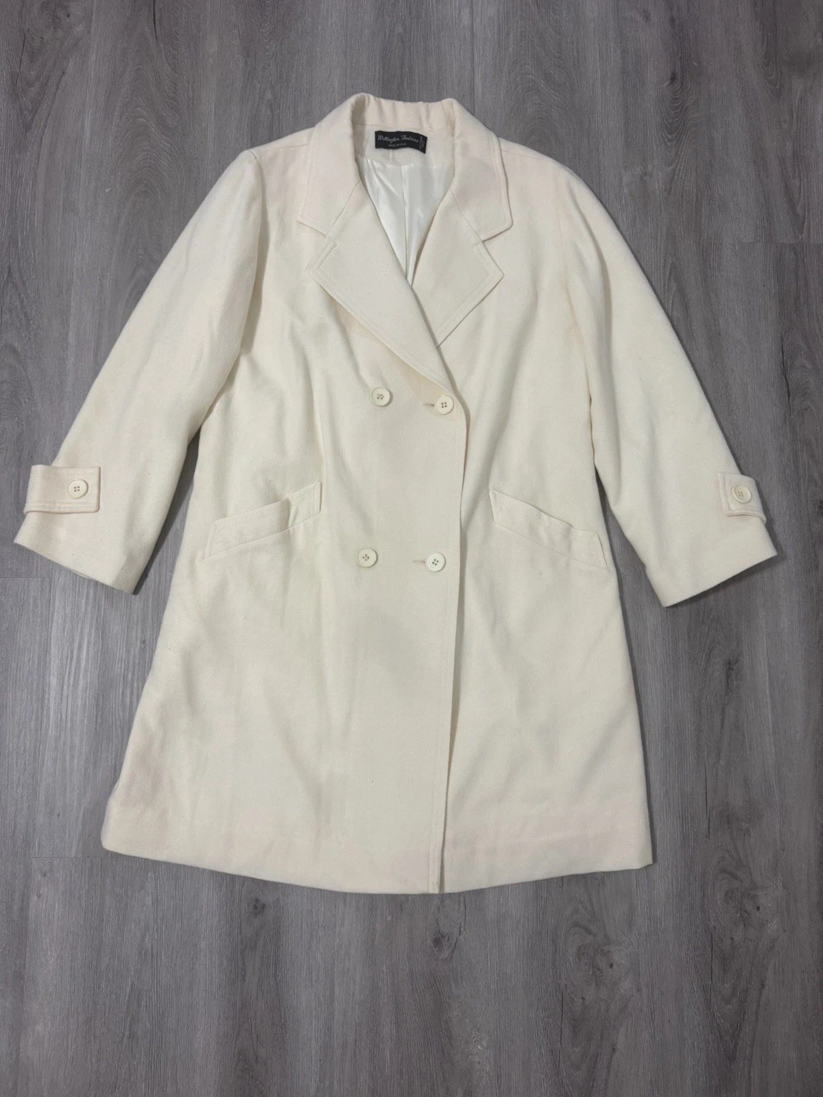 Wellington Fashions 100% Pure Merino Wool Vintage Ivory Women’s Coat USA Made