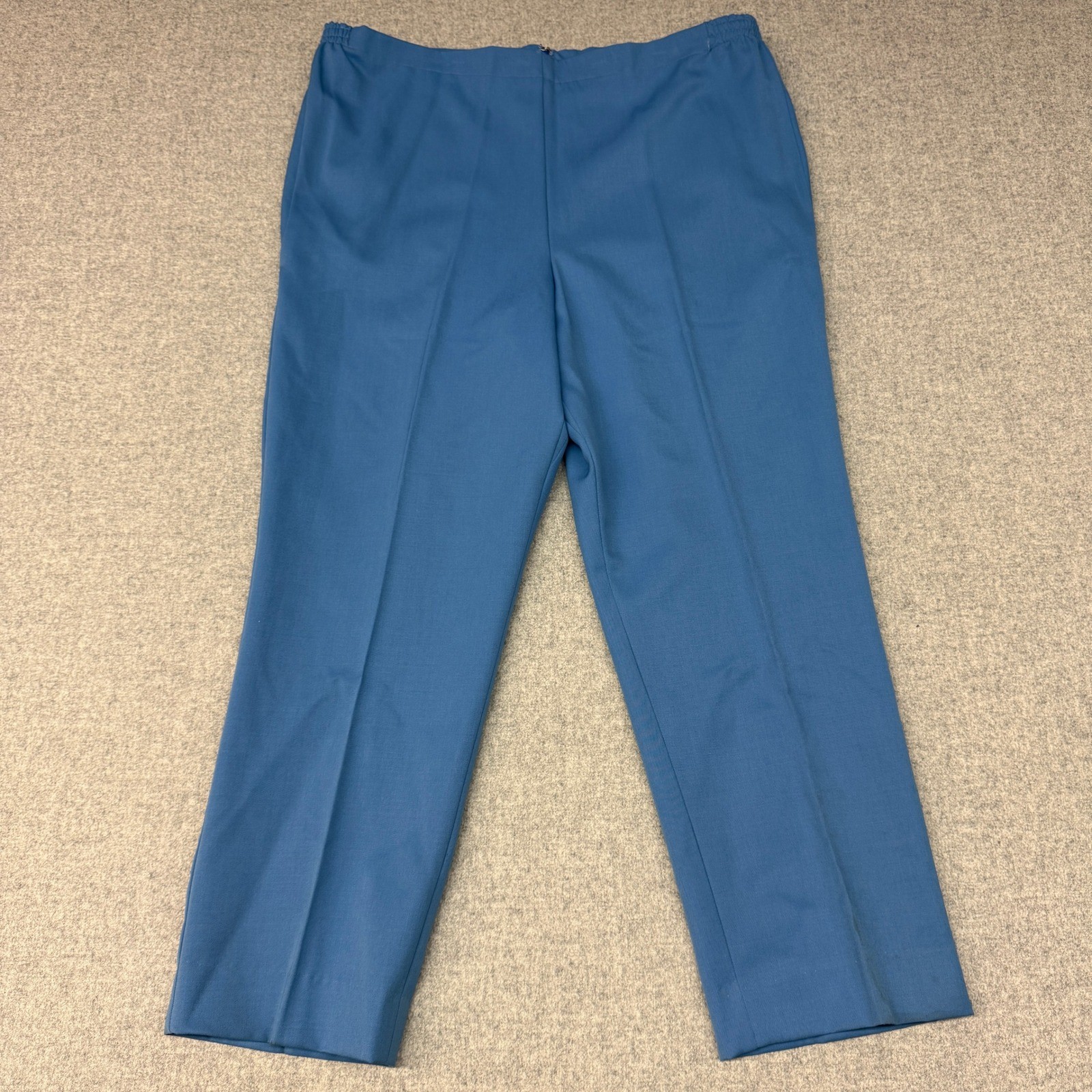 Vintage Blue Pant Suit Set Jacket & Trousers Gold Crest Buttons Professional 2PC