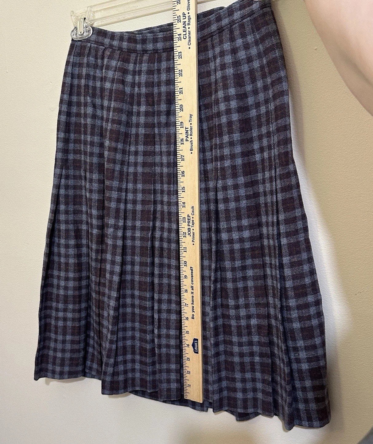 Pendleton VTG M662 Wool Walking Kilt Skirt 10 Muted Blue Purple Brown Plaid 80’s