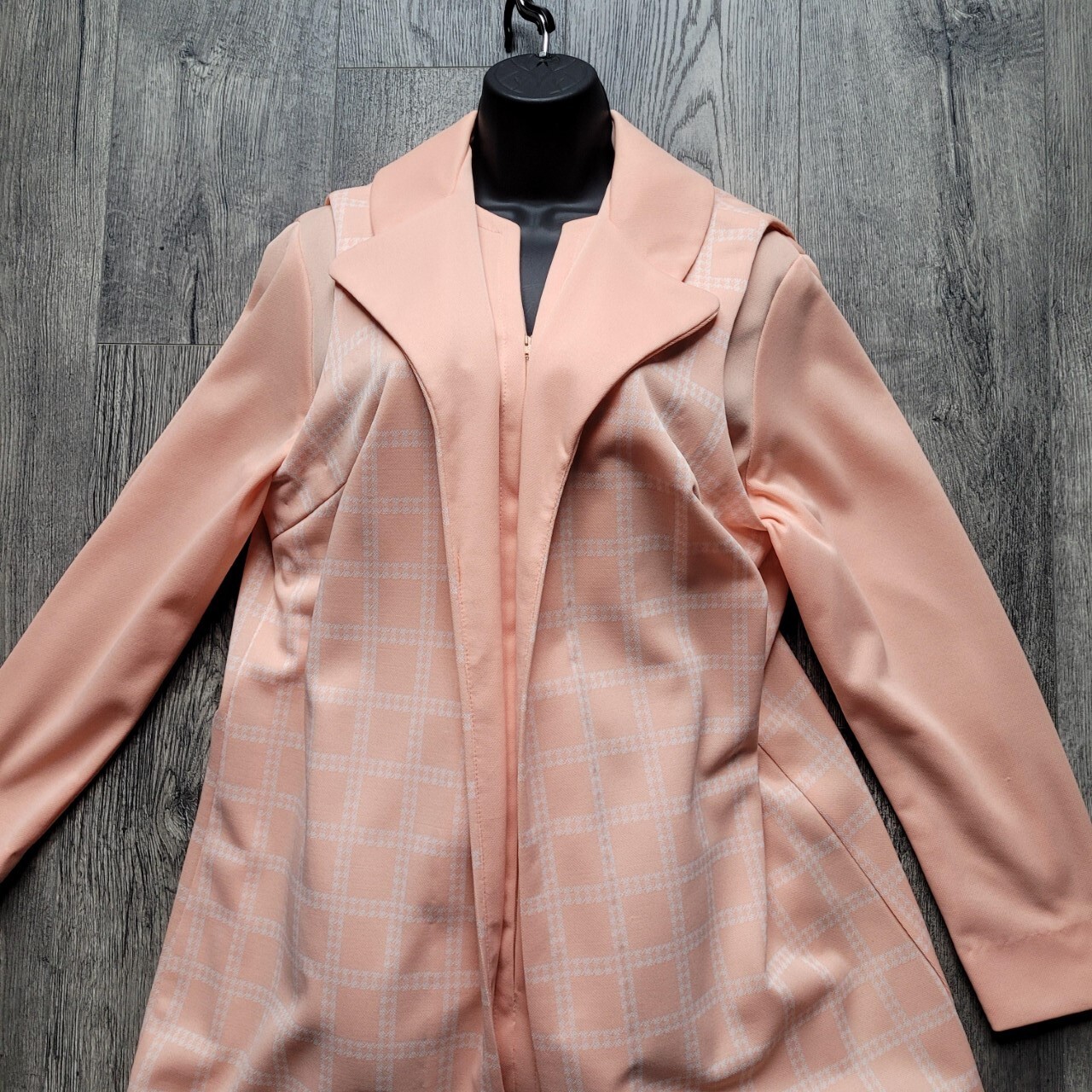 Vintage 50’s 60’s Smarty Togs of Texas Dress & Vest Set Coral Checked Women’s 22
