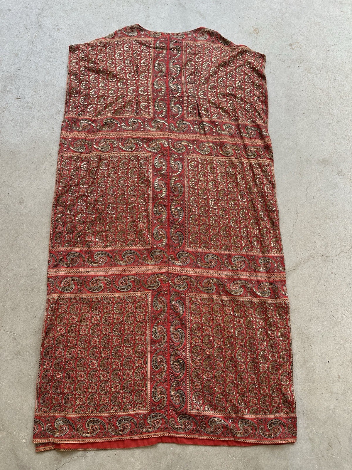 1960s Tipicano Sequined Caftan Hostess Dress Maxi Tunic Resort Sparkle 70s VTG