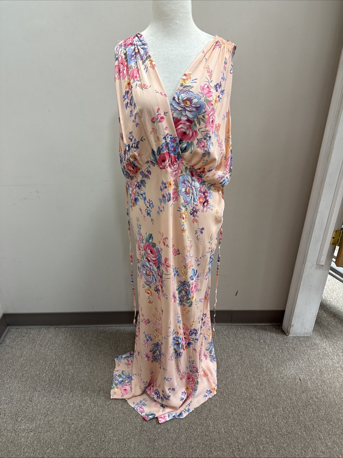 1940s Floral Bias Cut Nightgown
