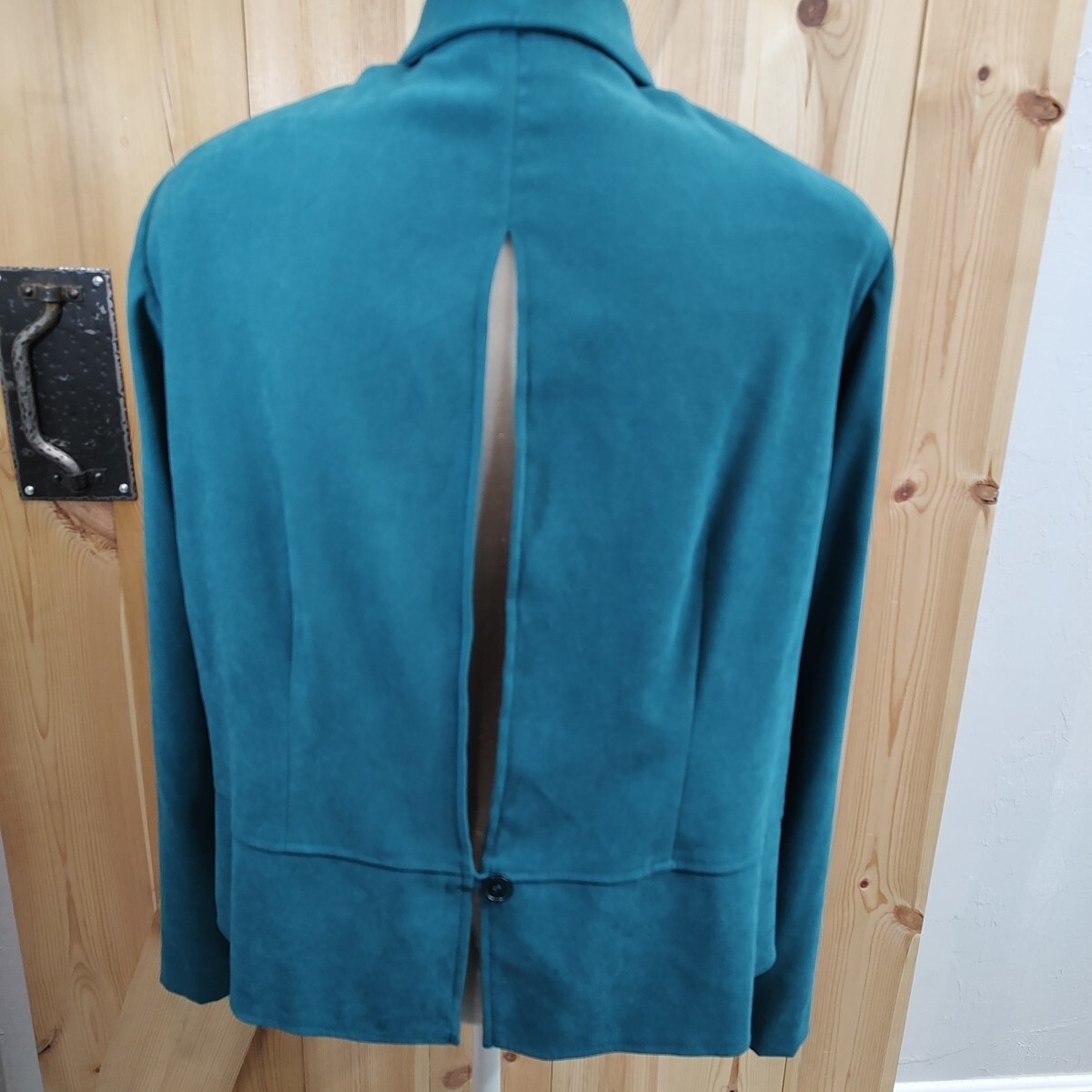 Vtg 1980s Studio I Long sleeve Notch Lapel Velvet Green Blazer Sz 18W Plus