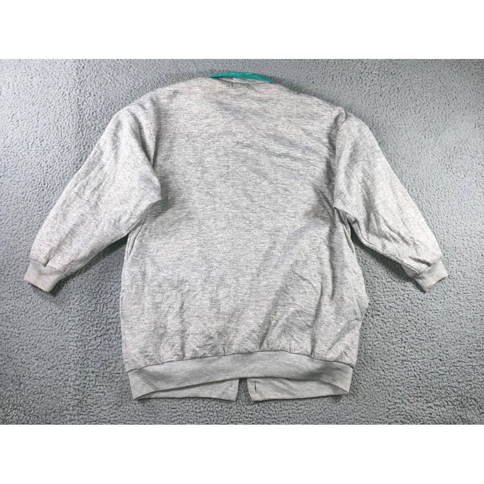 Vintage 80s Current Seen Sweatshirt Jacket Women XL Grey Grandma Eclectic Pastel