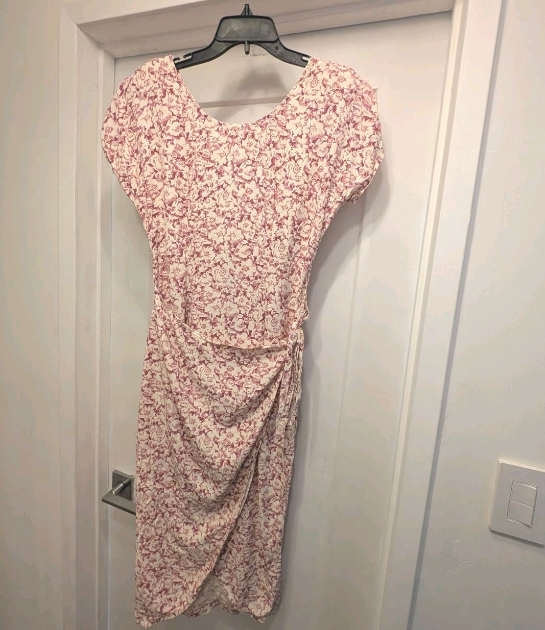 Vintage Nicole Elizabeth 80’s 40’s Dress Bow Back Ruched Tie Front Small Medium
