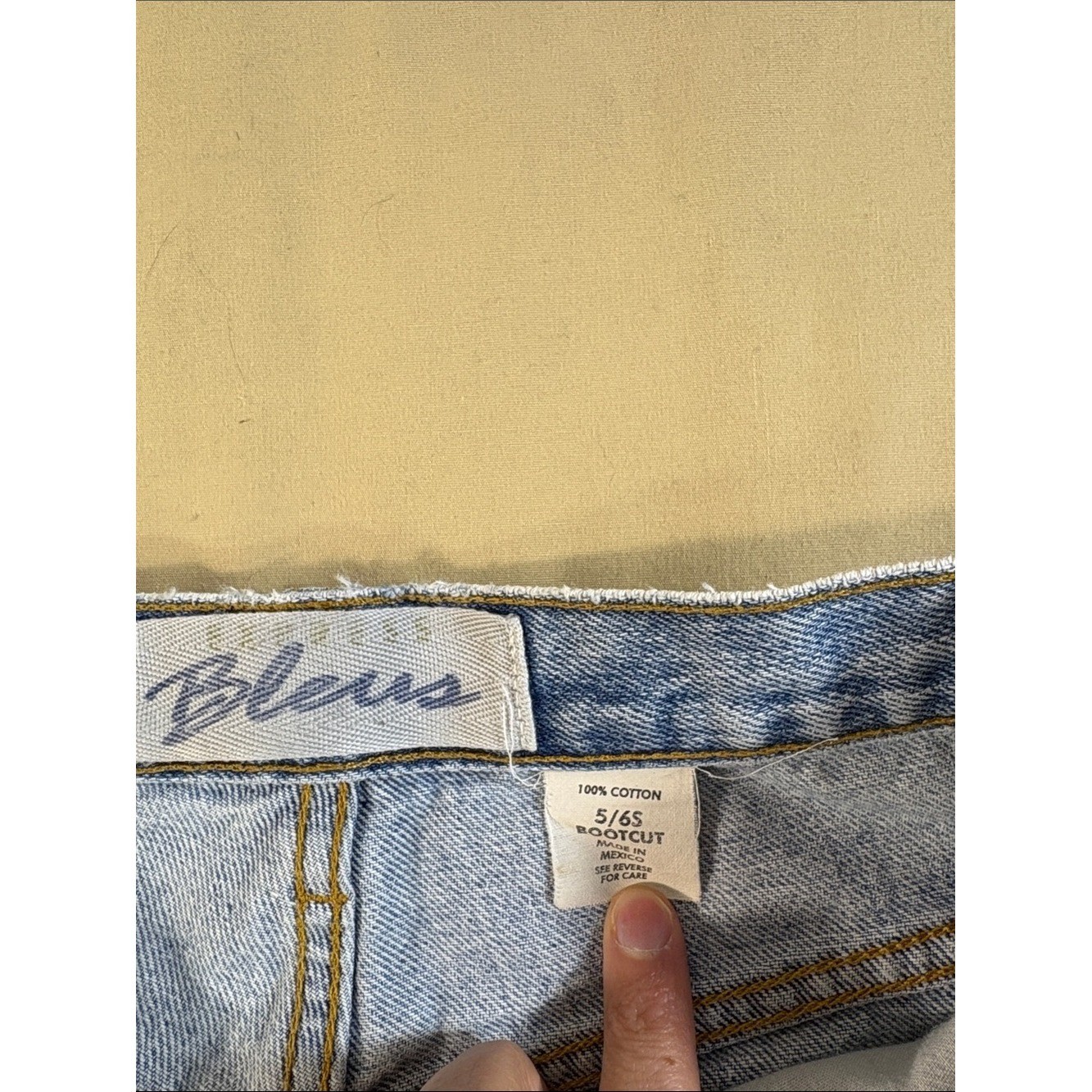Vintage 90s Express Bleus Bootcut Light Wash Rigid 100% Cotton Denim 5/6S Petite