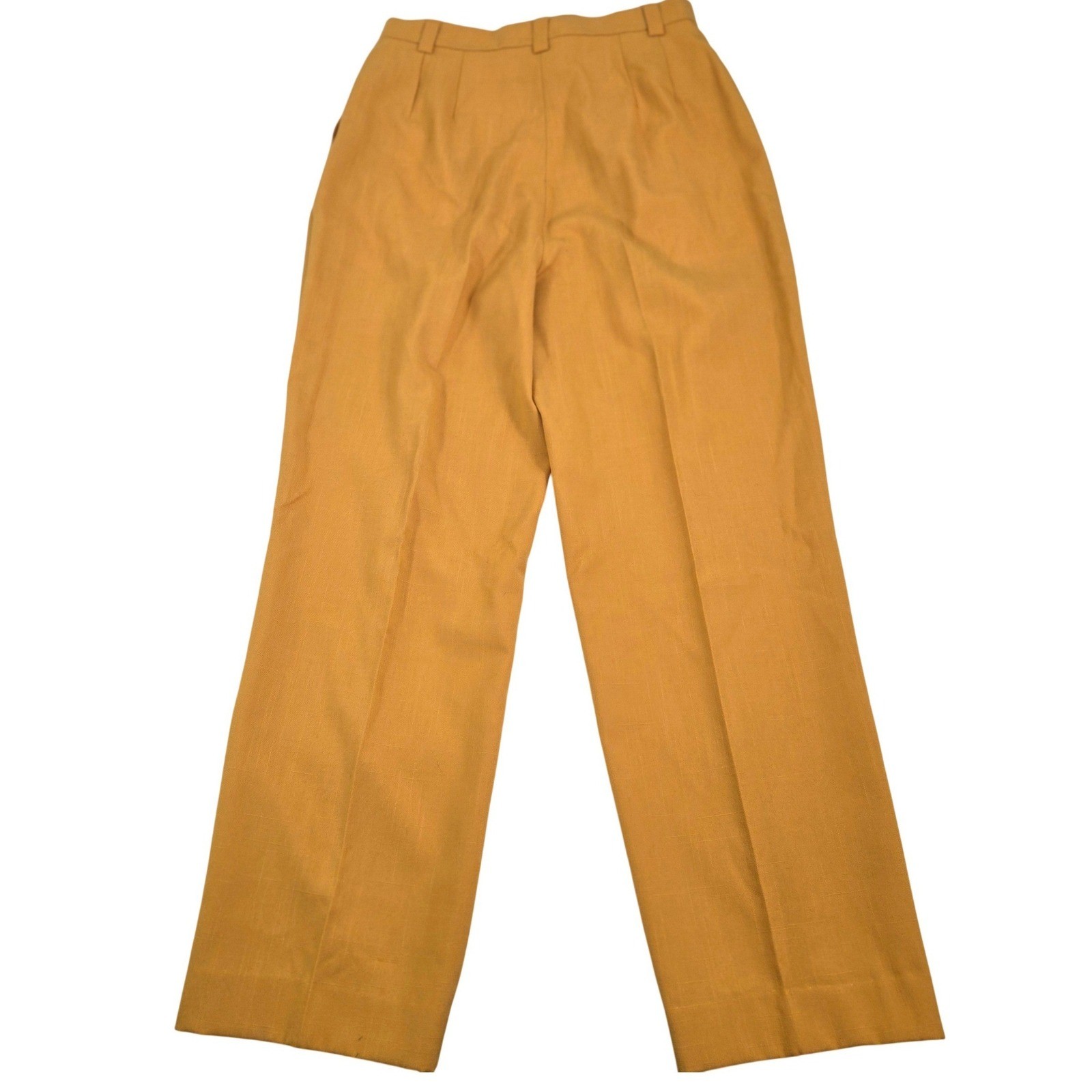 VTG Haggar Trousers Pants 10 (Tag VTG 14) Yellow Pleated High Waist Made In USA