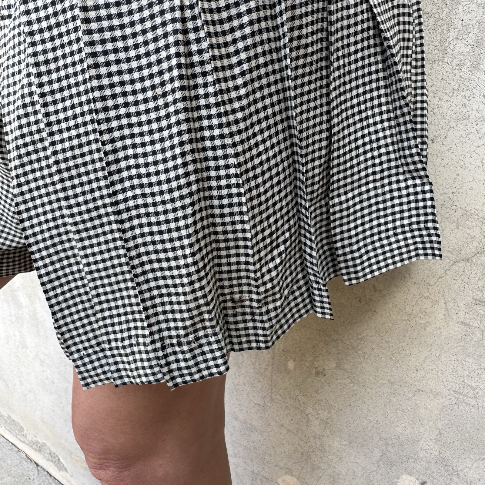 Vintage 1930s Checkered Black&White Rayon Pleated Shorts Sportswear Tennis