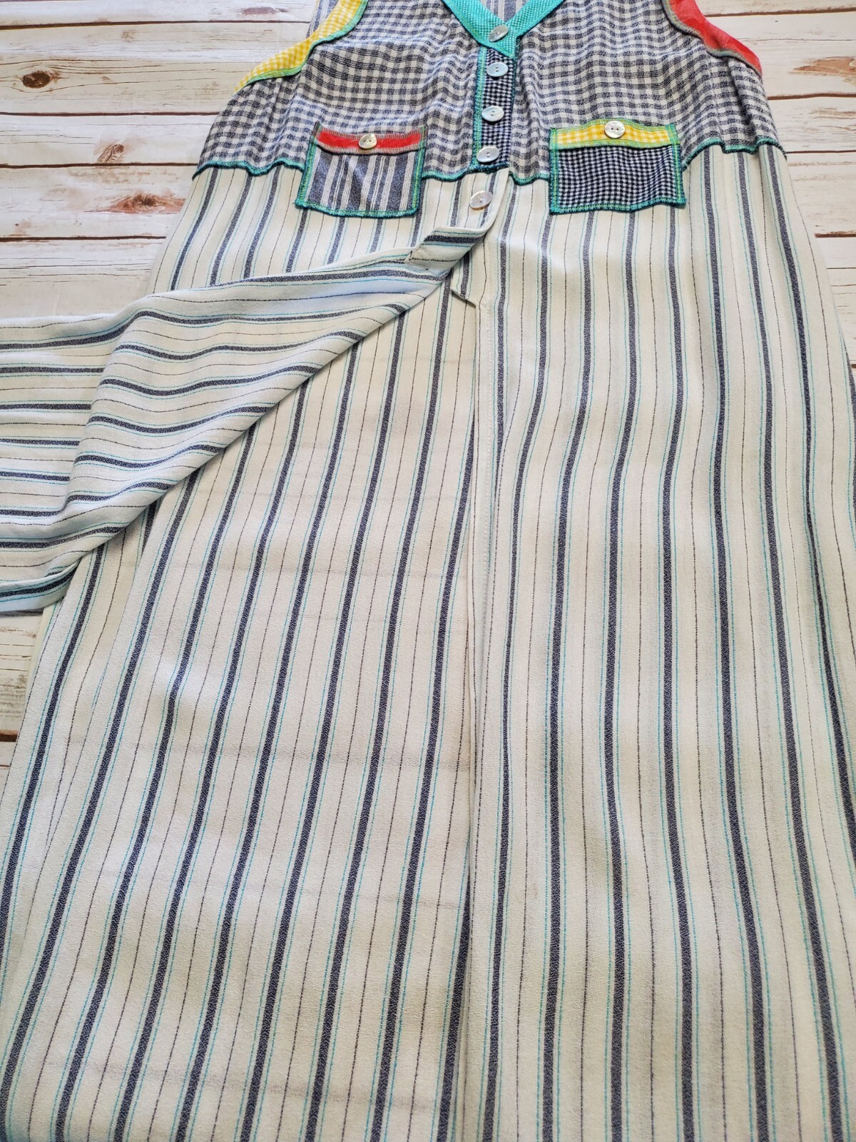 Faith Vintage 90s Dress Womens Small Maxi Grunge Side Slits Pockets Back Patch