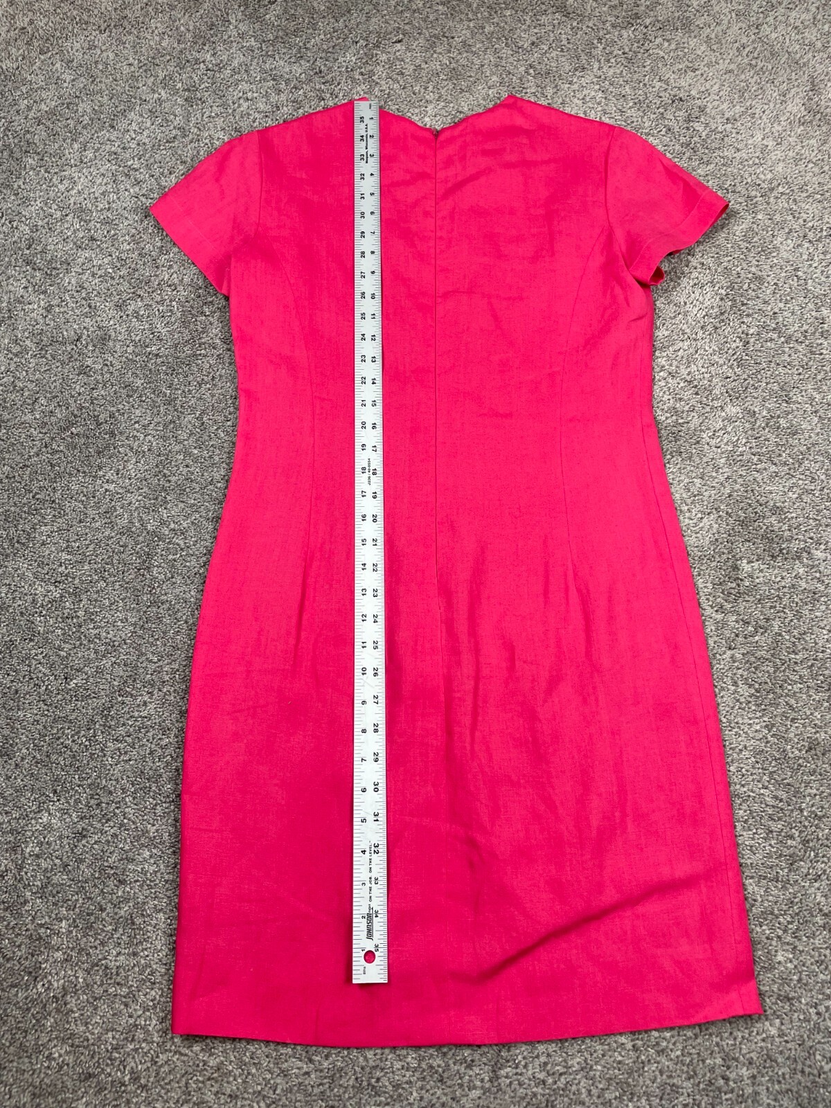 Vintage Ralph Lauren Dress Womens 8 Hot Pink Linen Sheath Preppy Classic Barbie