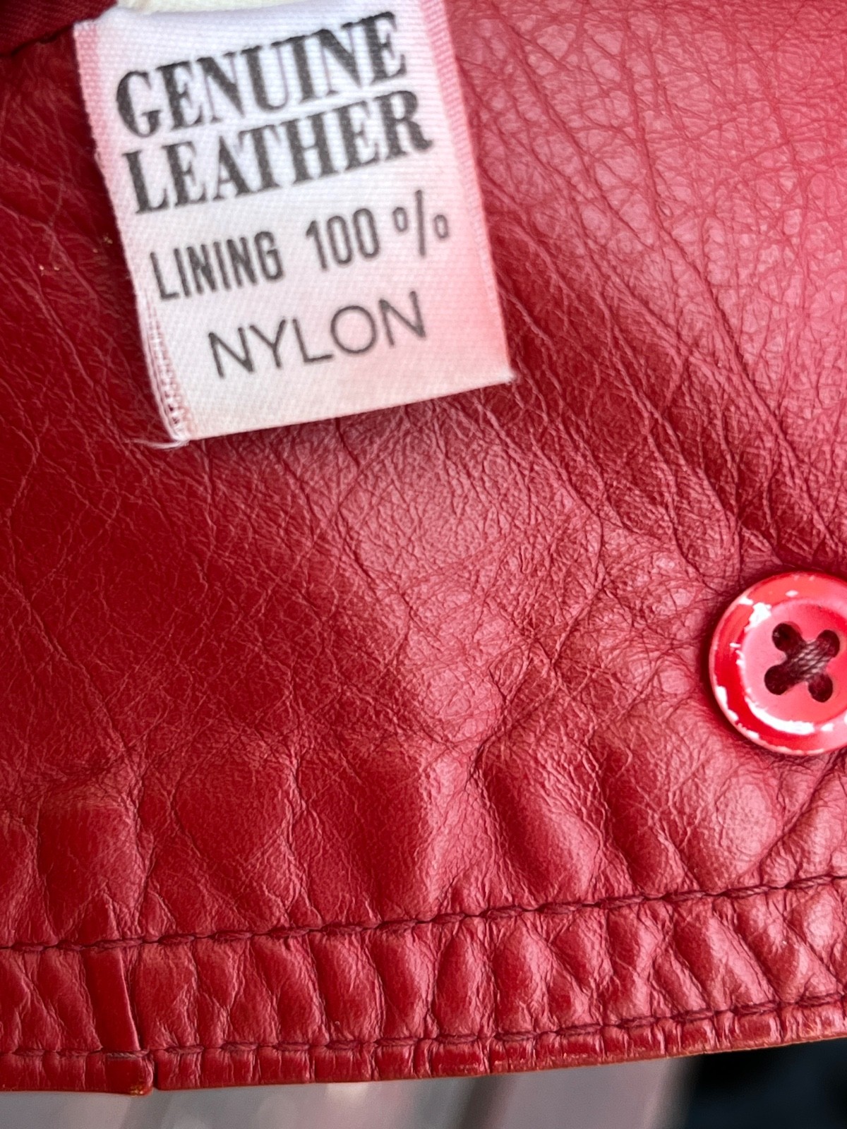 Vintage 70’s Mod Dark Red Women’s Leather Jacket Size Large READ