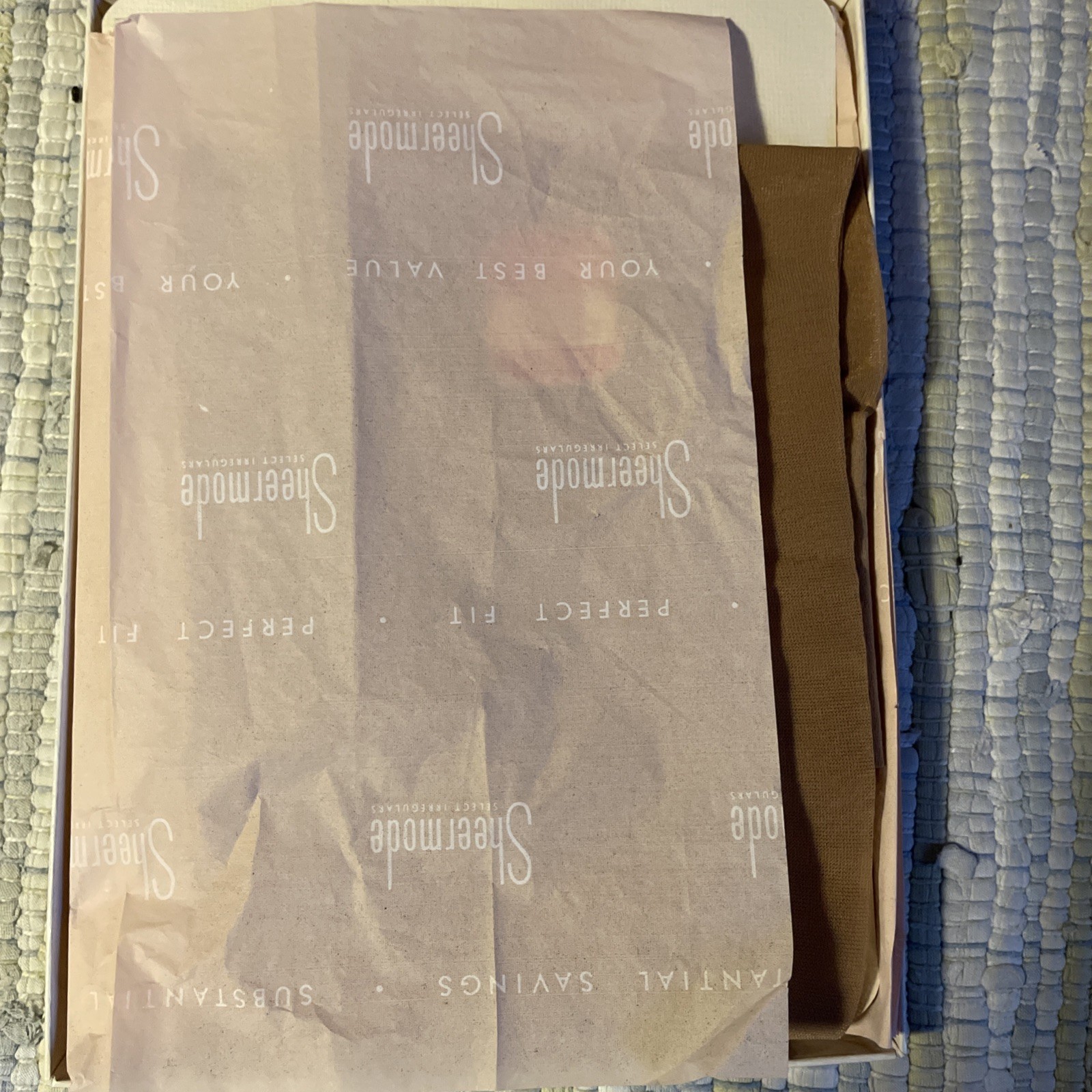 1950’s Sheermode Garter Stockings New in Box 1 Pair SZ 10-10.5 M Beige Glo