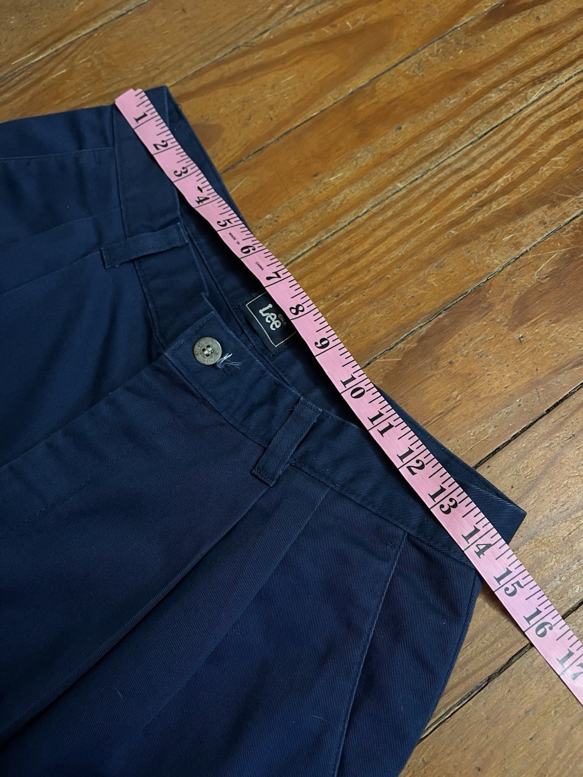Vintage 80s 90s Lee Pleated High Waisted Navy Shorts Preppy Academia Size 12