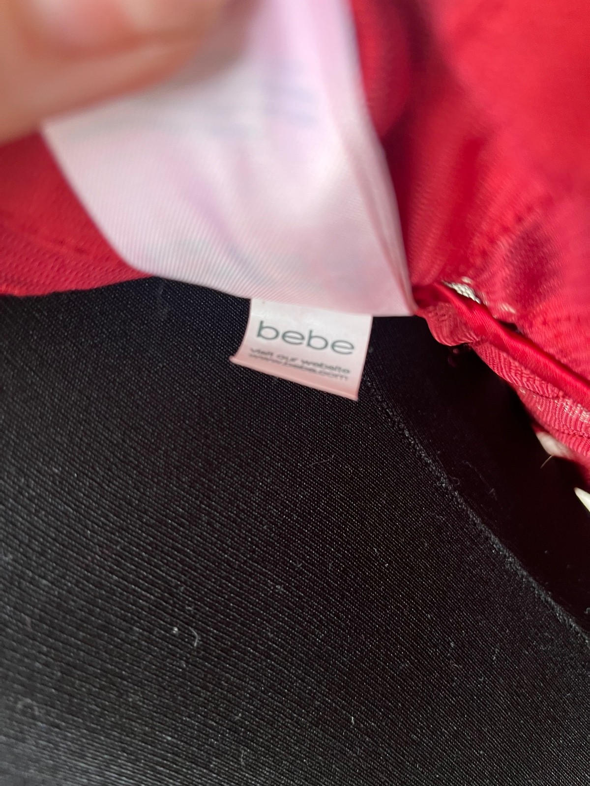 Vintage bebe Red Leather Mesh Paneled Cropped Moto Jacket Y2K Size XXS