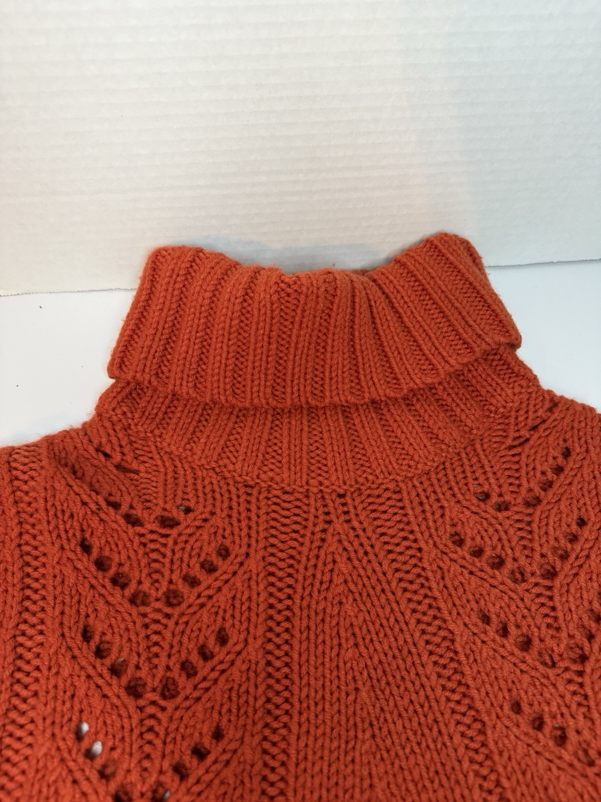 Vintage Esprit Collection Woman’s Knit Turtleneck poncho Wool Sweater Buttons M