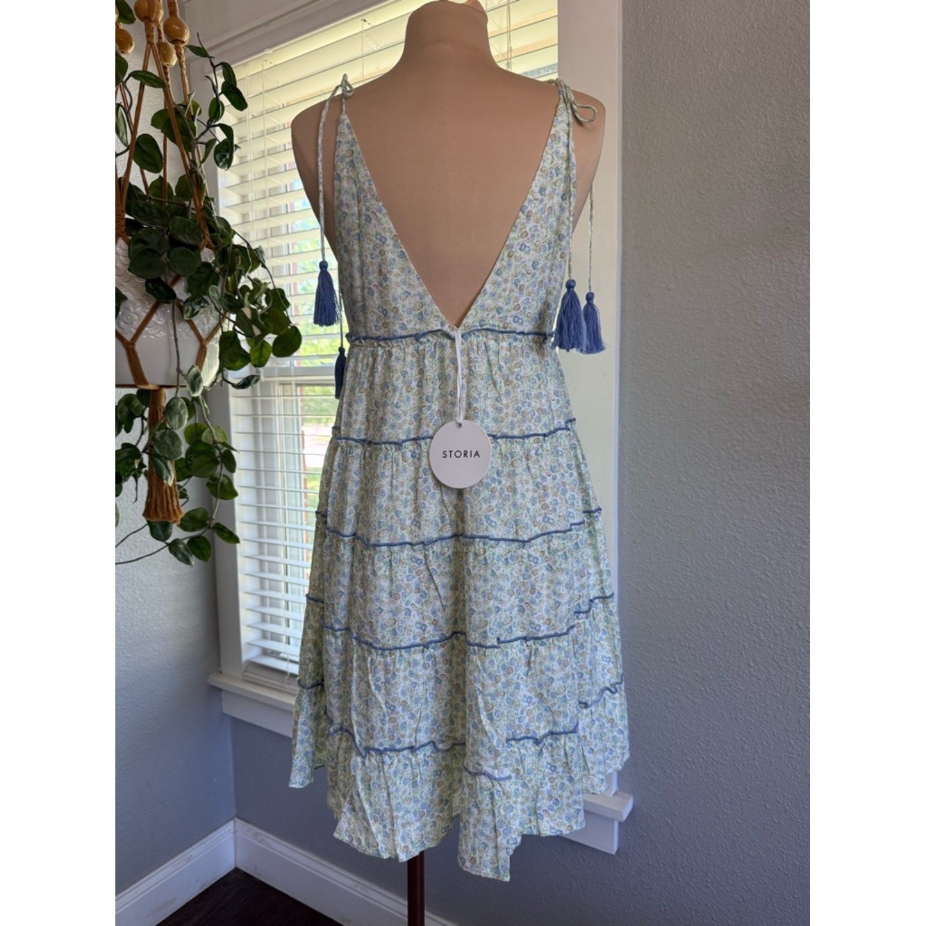 NWT Storia Babydoll Floral Mini Dress Cottagecore Coquette Size Small