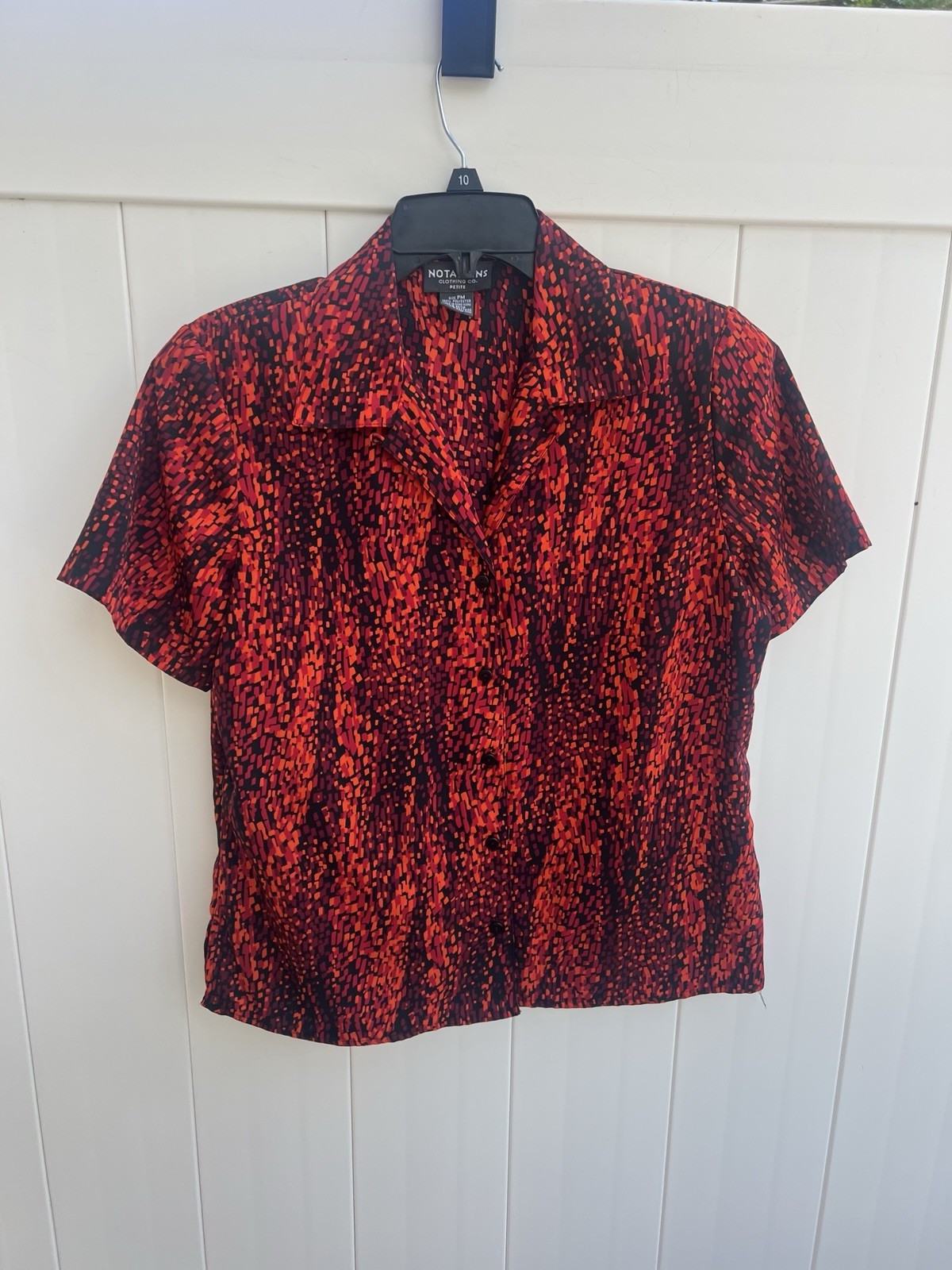 Notations Womens Petite PM Button Up Shoulder Pads Colorful