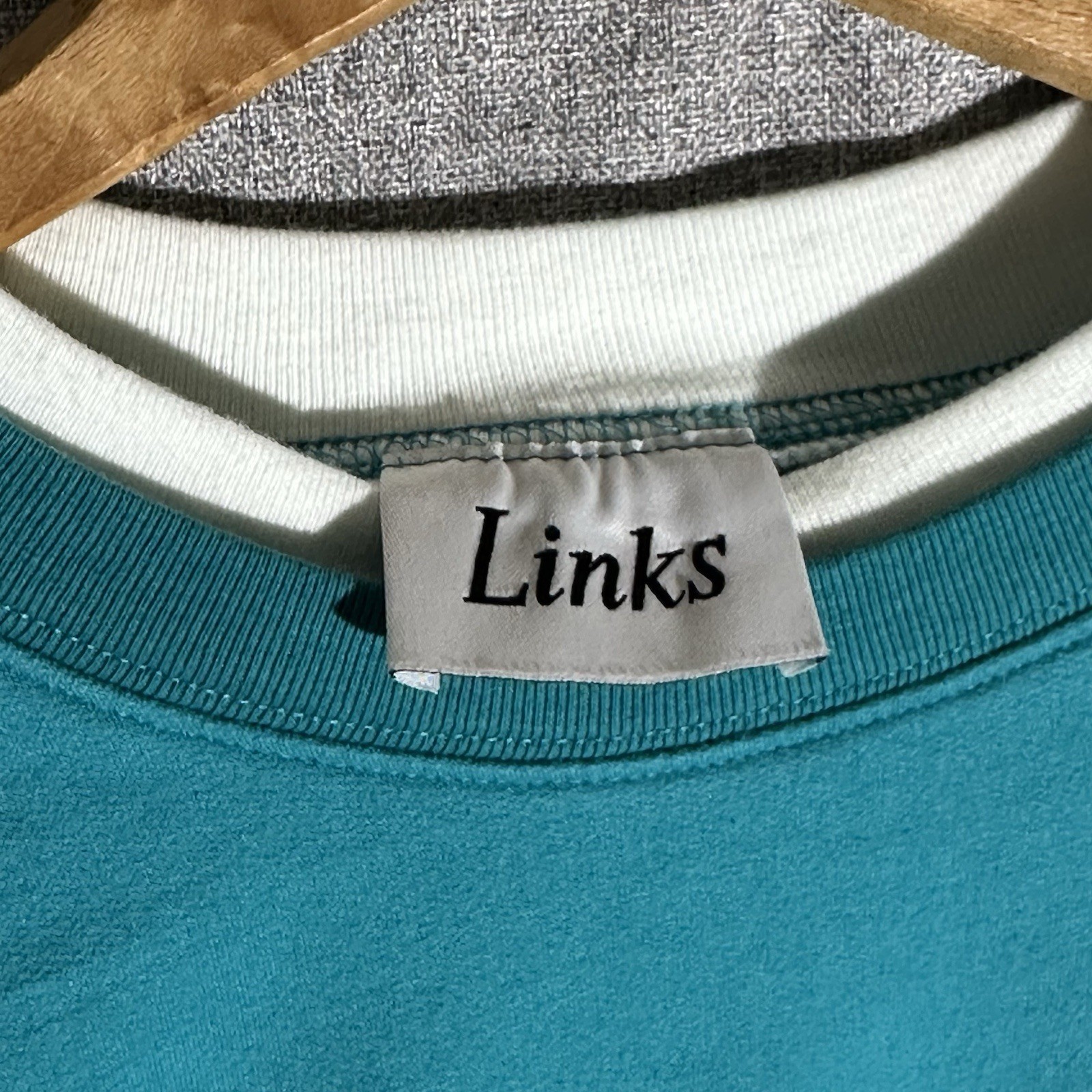 Vintage Teal Grandma/Grandpa Style Sweater Pullover Links