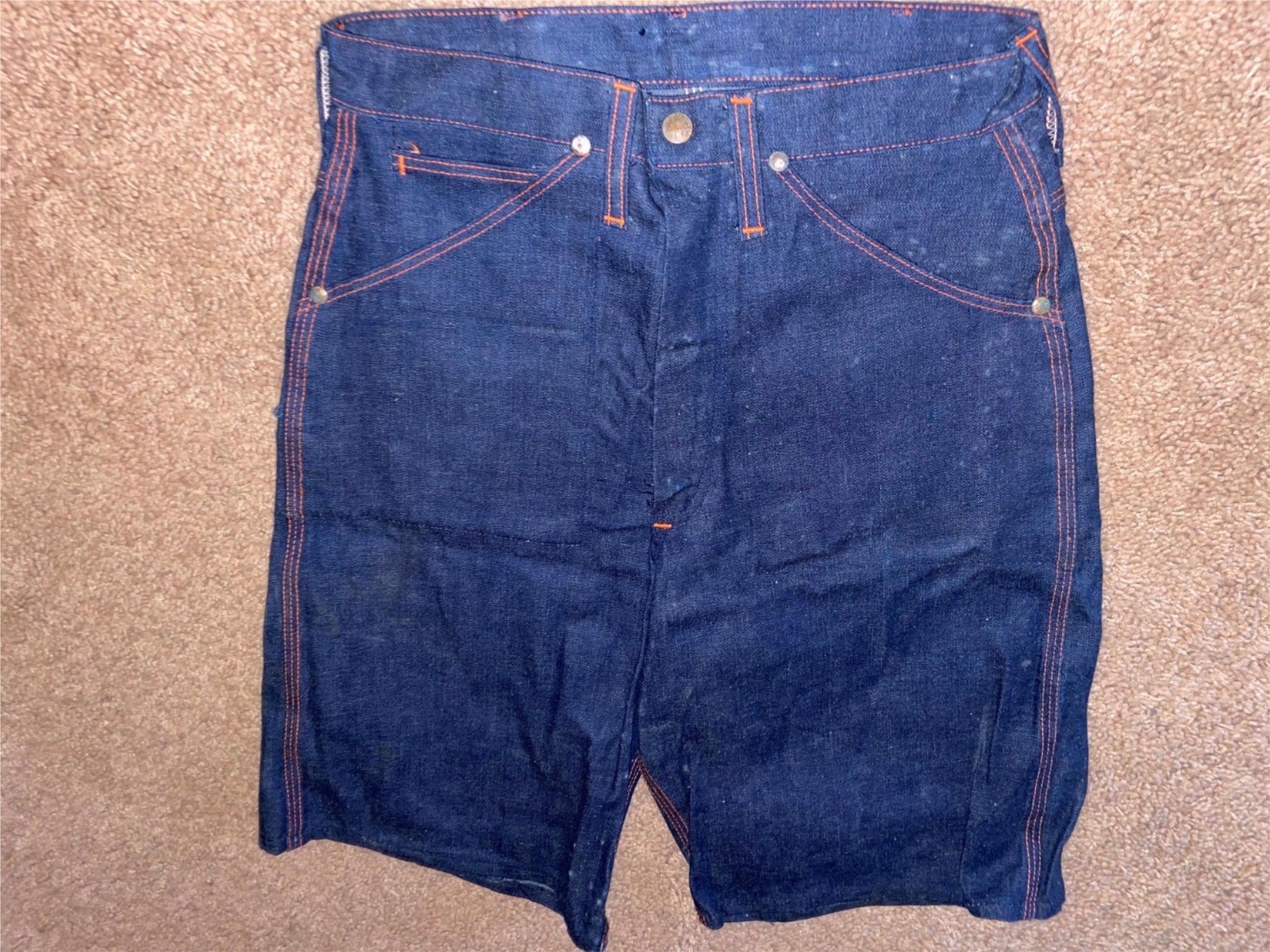 VTG 50 60 WOMEN 26 NEW DARK DENIM HIGH WAISTED ROCKABILLY JEANS PANTS DUNGAREES