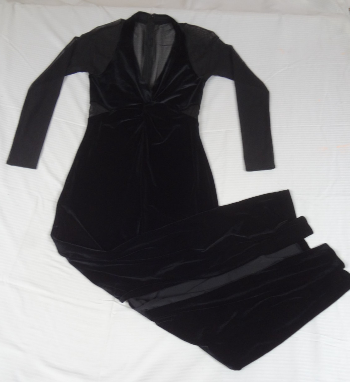 VINTAGE 1990s NIKI LIVAS BLACK VELVET FORMAL GOWN WOMENS SIZE 8 DRESS L823