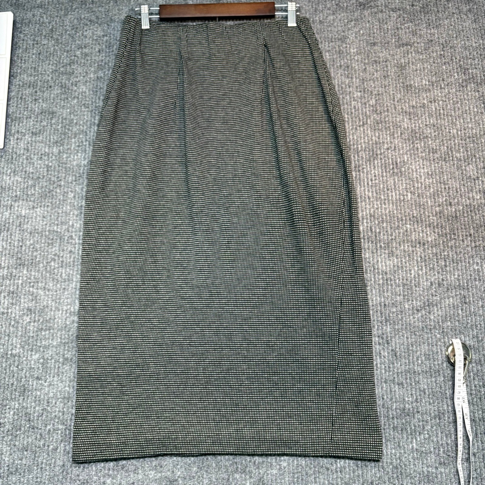 Clifford & Wills Vintage Maxi Skirt Black White Knit Pencil High Waist USA Made