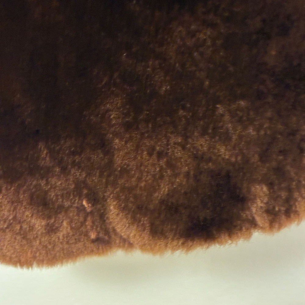 EUC Vintage Plush Brown Faux Fur Coat Small