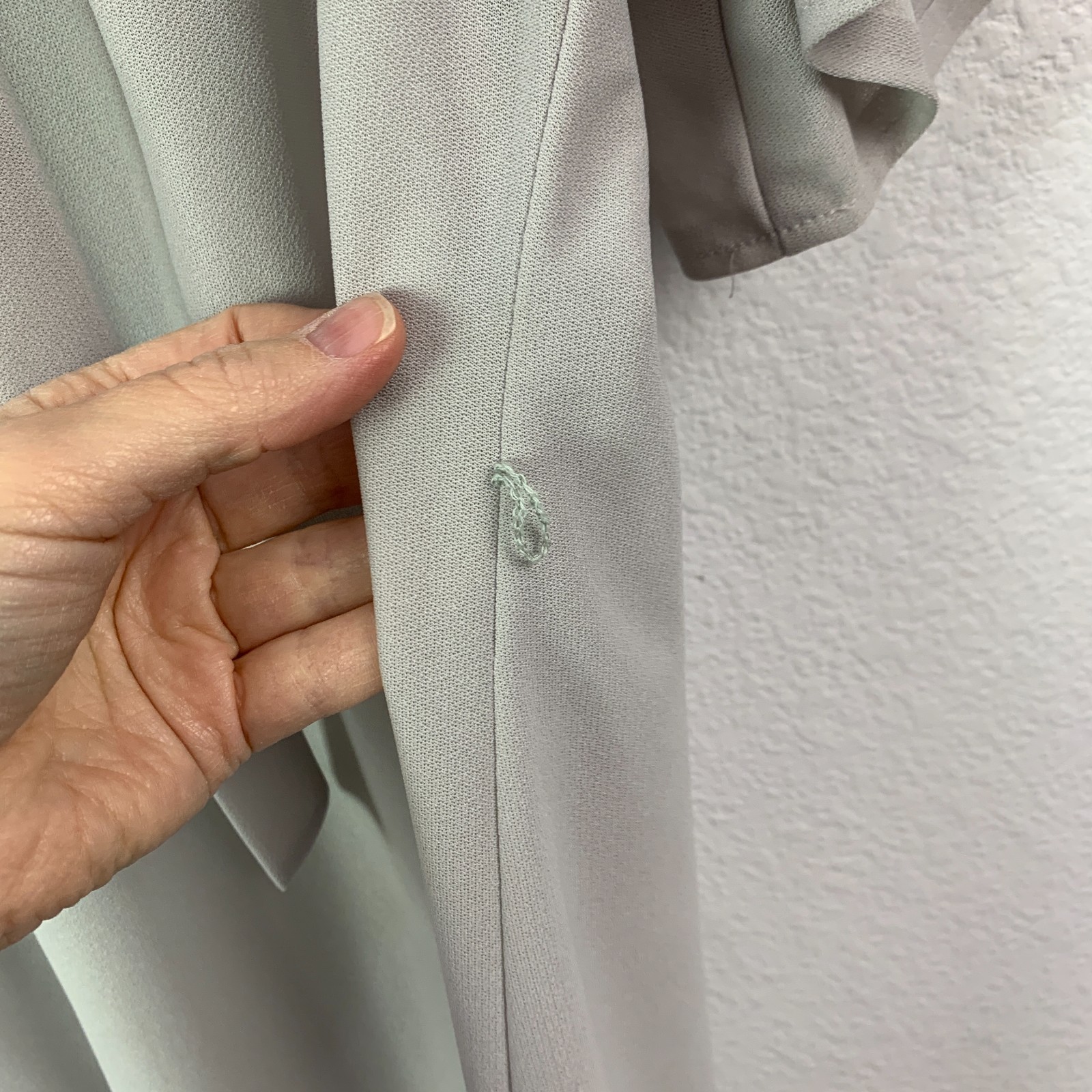 Vintage Cue Fashions Gray Modest Mod Cocktail Dress Size 16 1/2 Retro Rockabilly