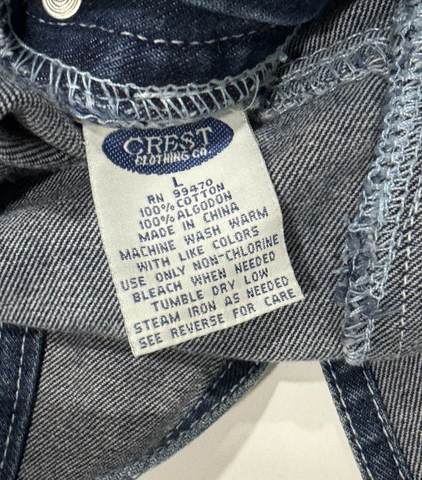 Vintage Crest Jeans Brand Women’s Overalls 1990s Farm Denim Size Large L