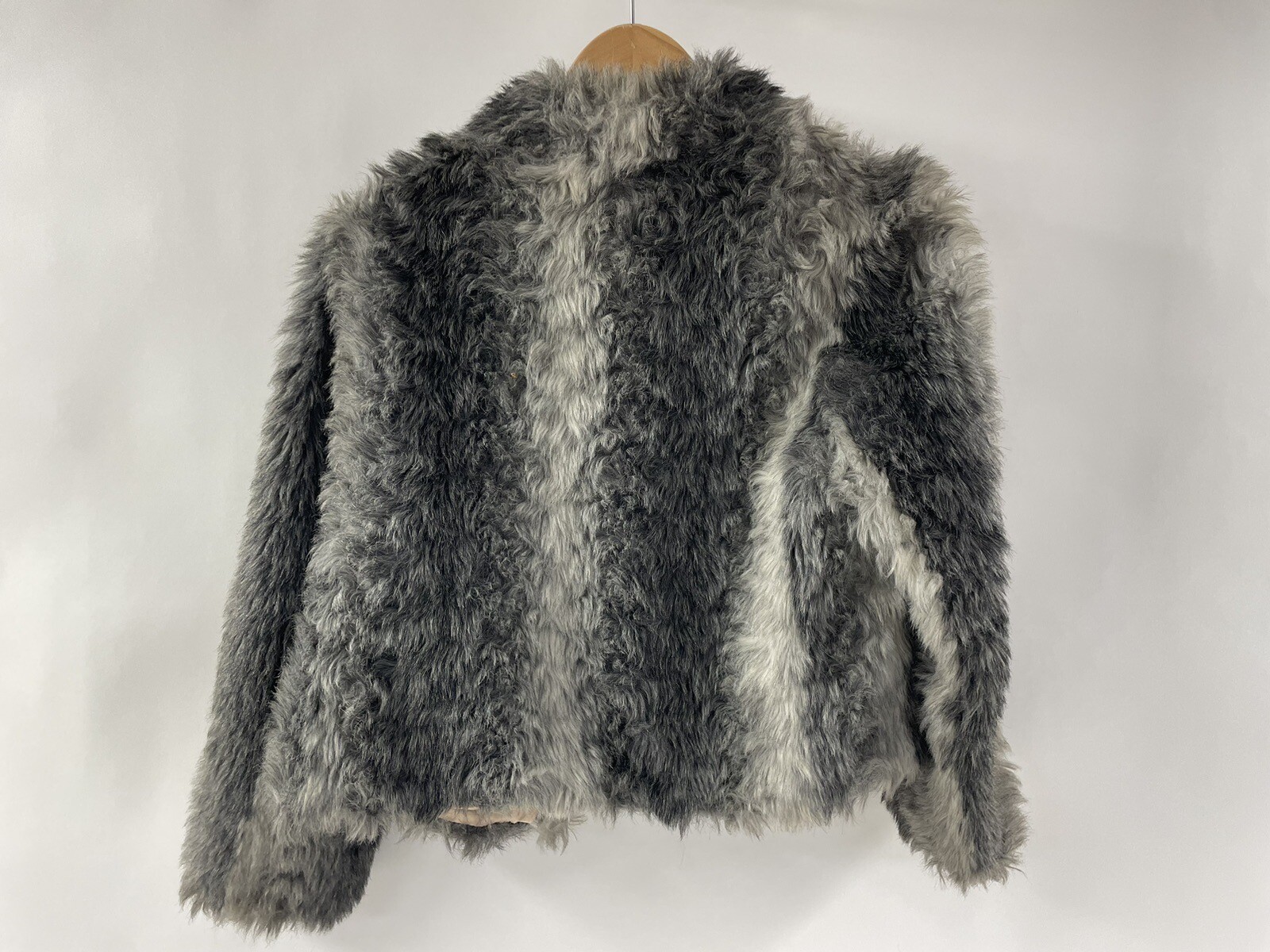 TYBER Belgium by OTEX Half Jacket Silver Grey Premium Faux Fur Vintage Size 10