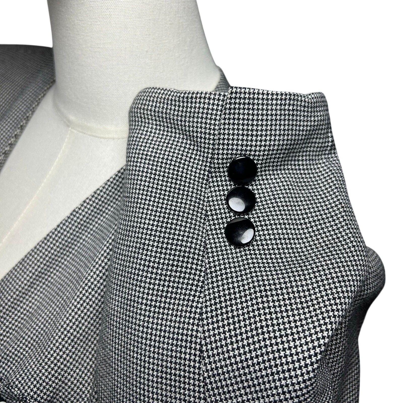 VTG 80s Gray Power Blazer Petite 8 Dark Academia Preppy Minimalism Office Siren