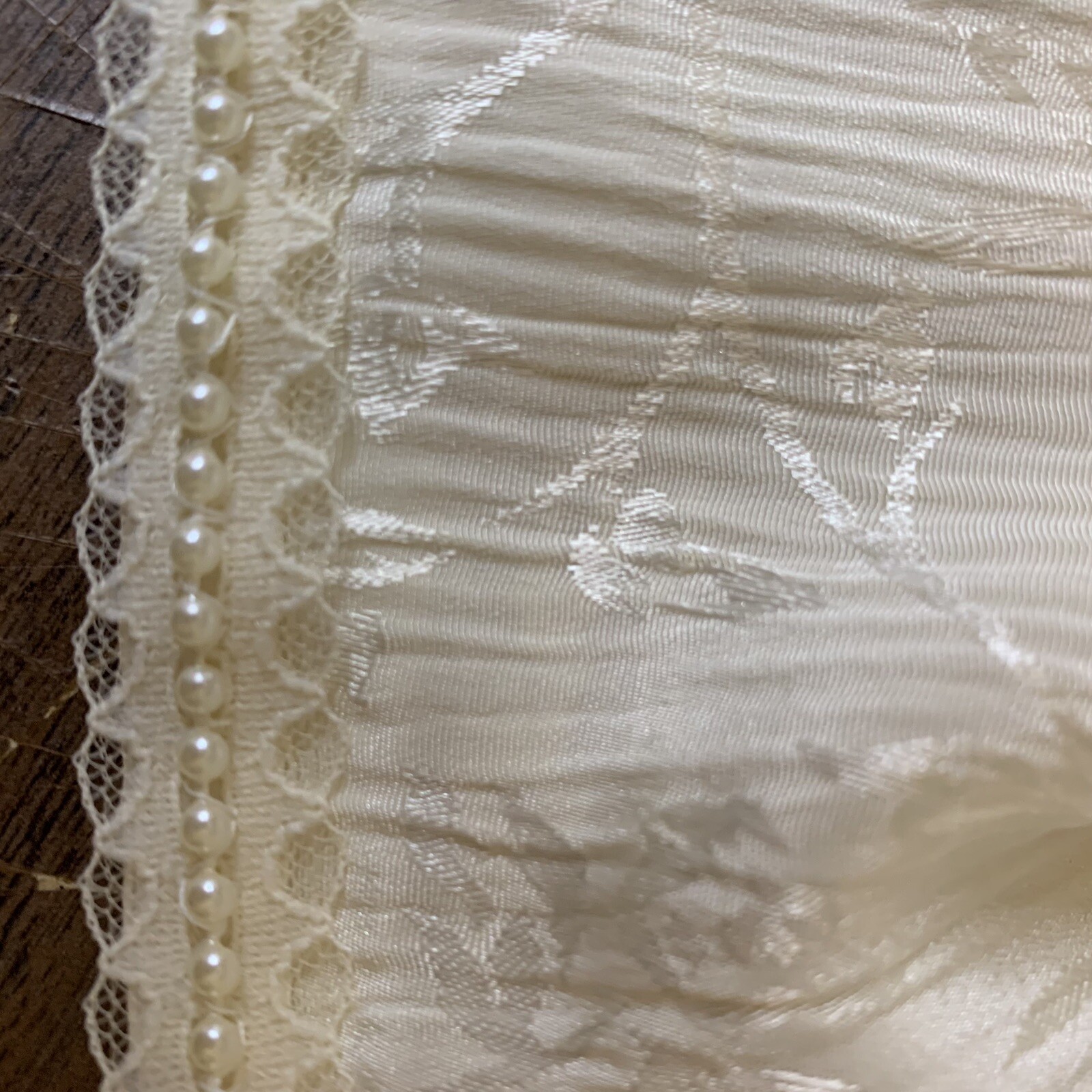 Vintage Wedding Dress Skirt Top Veil Faux Pearls Gold Tone Buttons Handmade