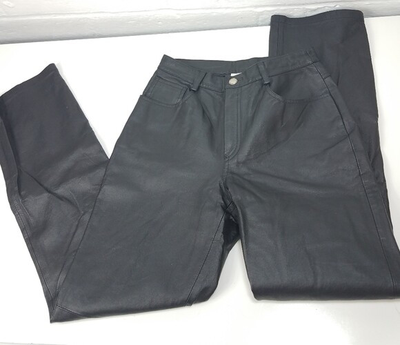 Newport News High waist Leather Black Pants Biker Mom Goth Rock 6, 90’s