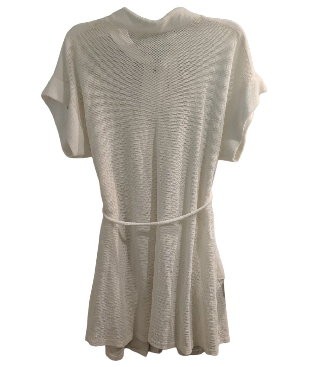 Vintage Mesh & Terry Cloth Cover Up Beach Pool Snap Up Pockets Medium Classic