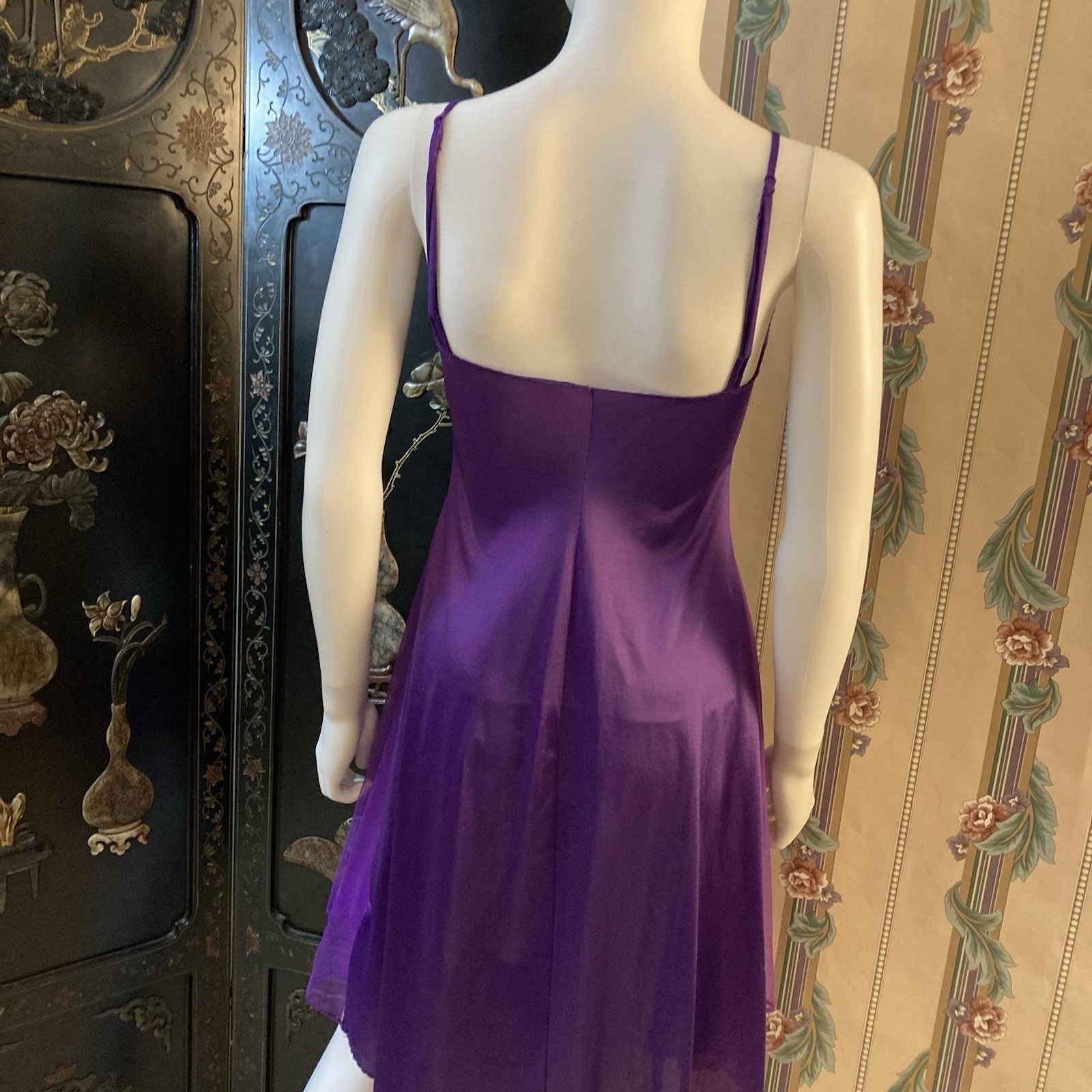 Vintage Purple Disco Silky Slip Dress