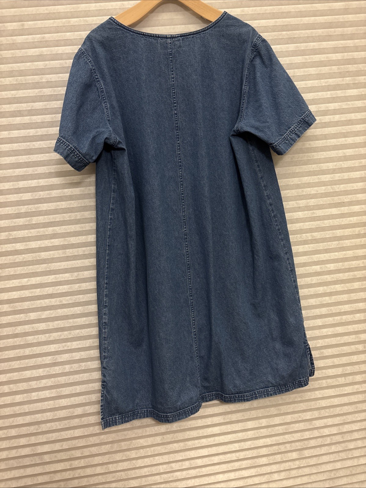 VTG 90s Erika II Blue Denim Tunic Shift Dress Cottagecore Pockets Plus 1x