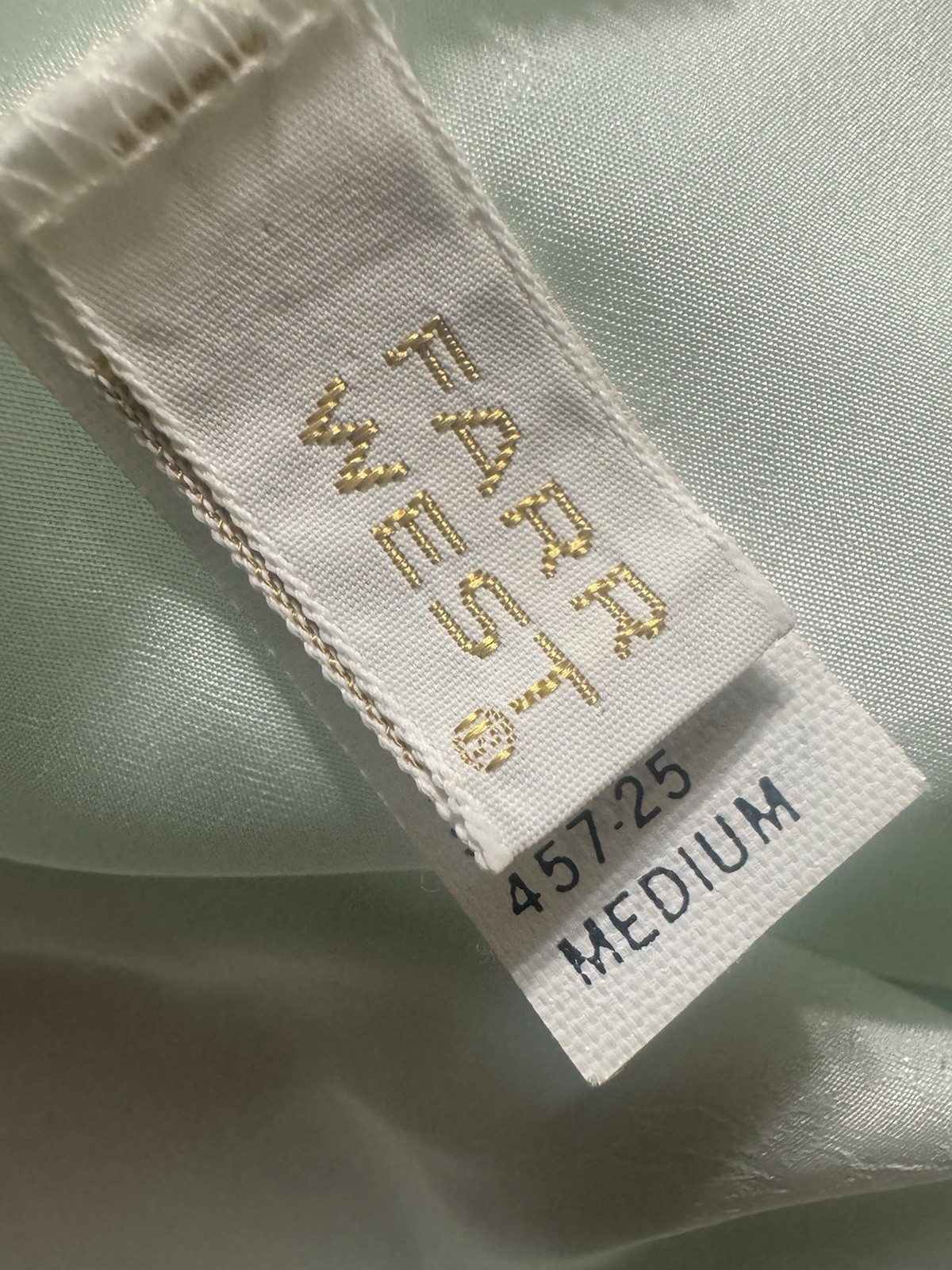 Vtg Farr West Sea Foam Green Embossed Glossy Satin Half Slip M L W-30-36” NWD