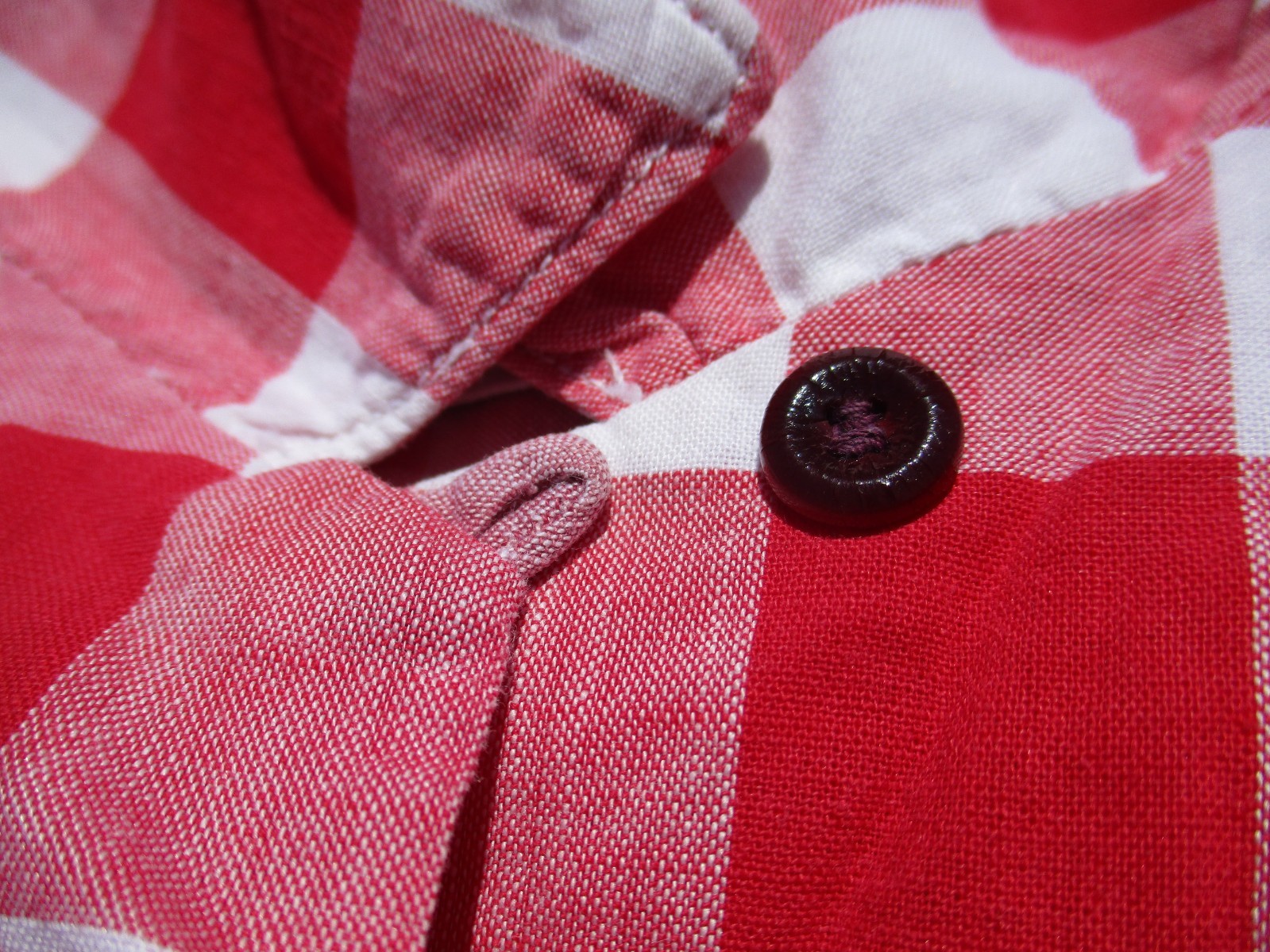 Vintage 50s Levi’s Short Horn Red White Checker Open Collar Western Loop Shirt