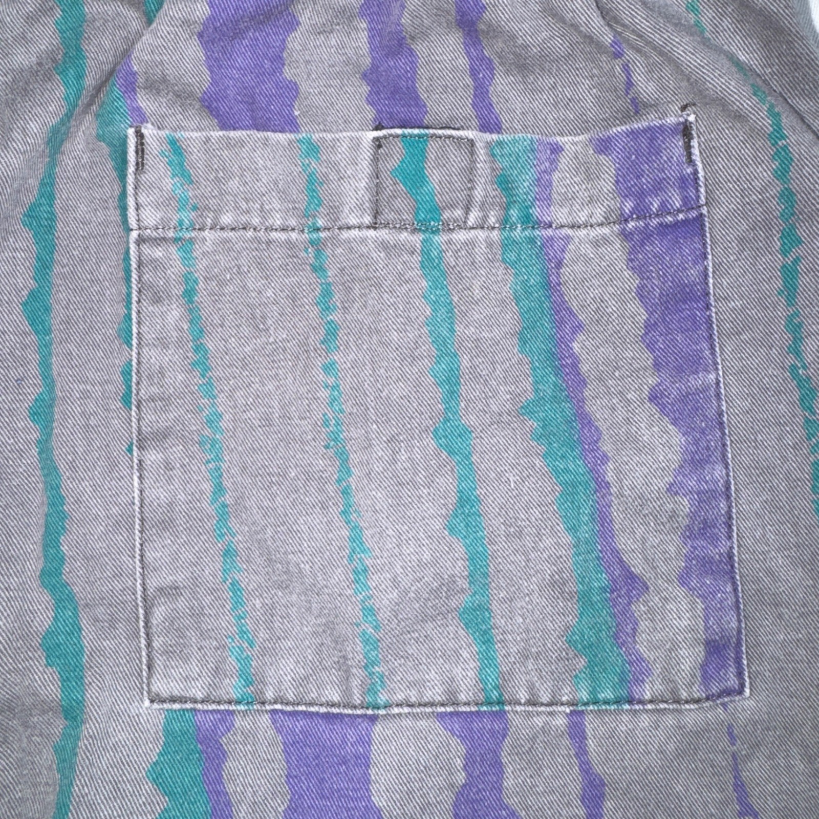 Vintage 80s/90s Gray Purple Striped Cotton Parachute Weightlifting Pants L 14-16