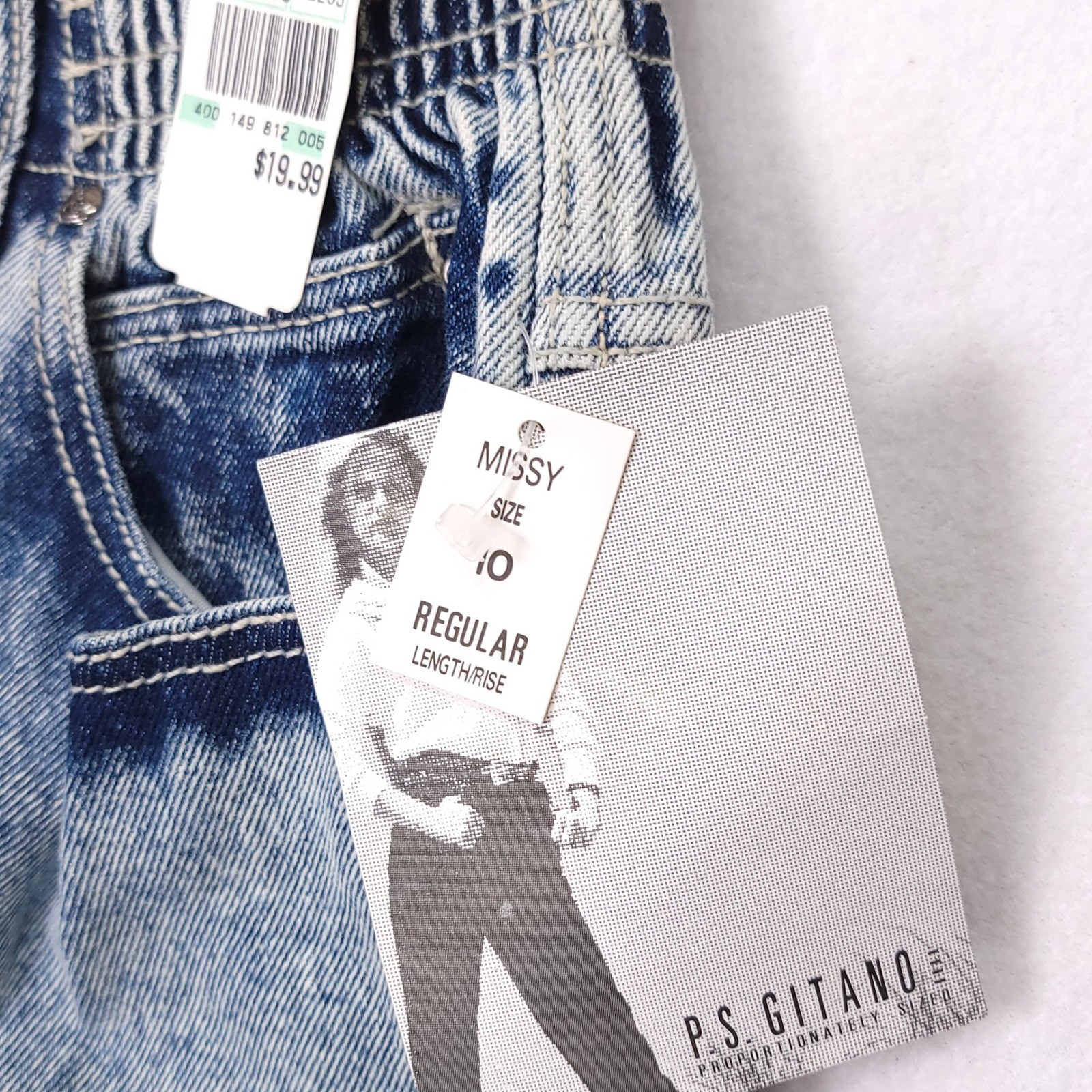 Vintage PS Gitano High Waisted Acid Wash Tapered Mom Jeans NWT Size 10 Regular