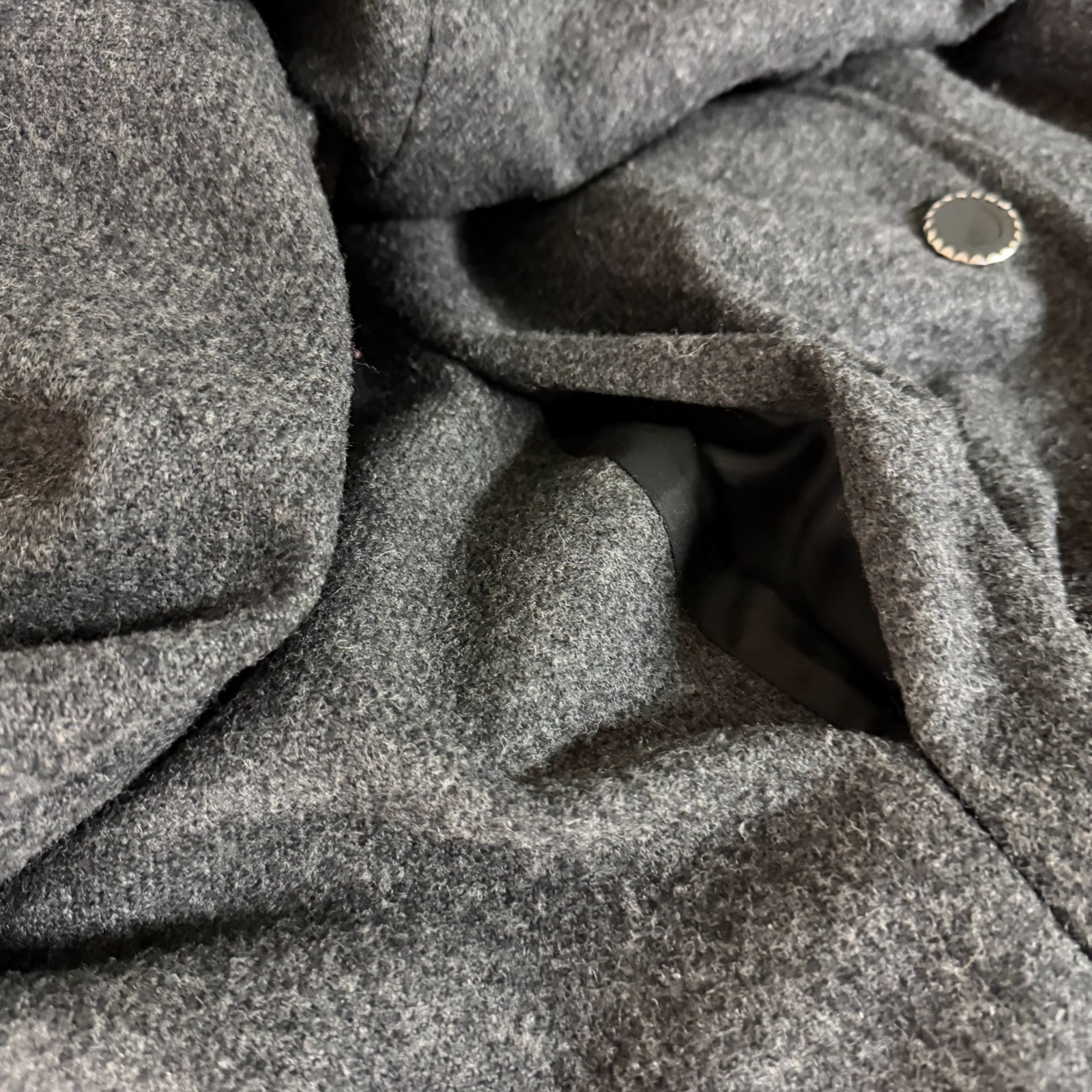 Lady Suzette Womens Vintage Grey Wool Swing Coat 2x/3x? Velvet Trim