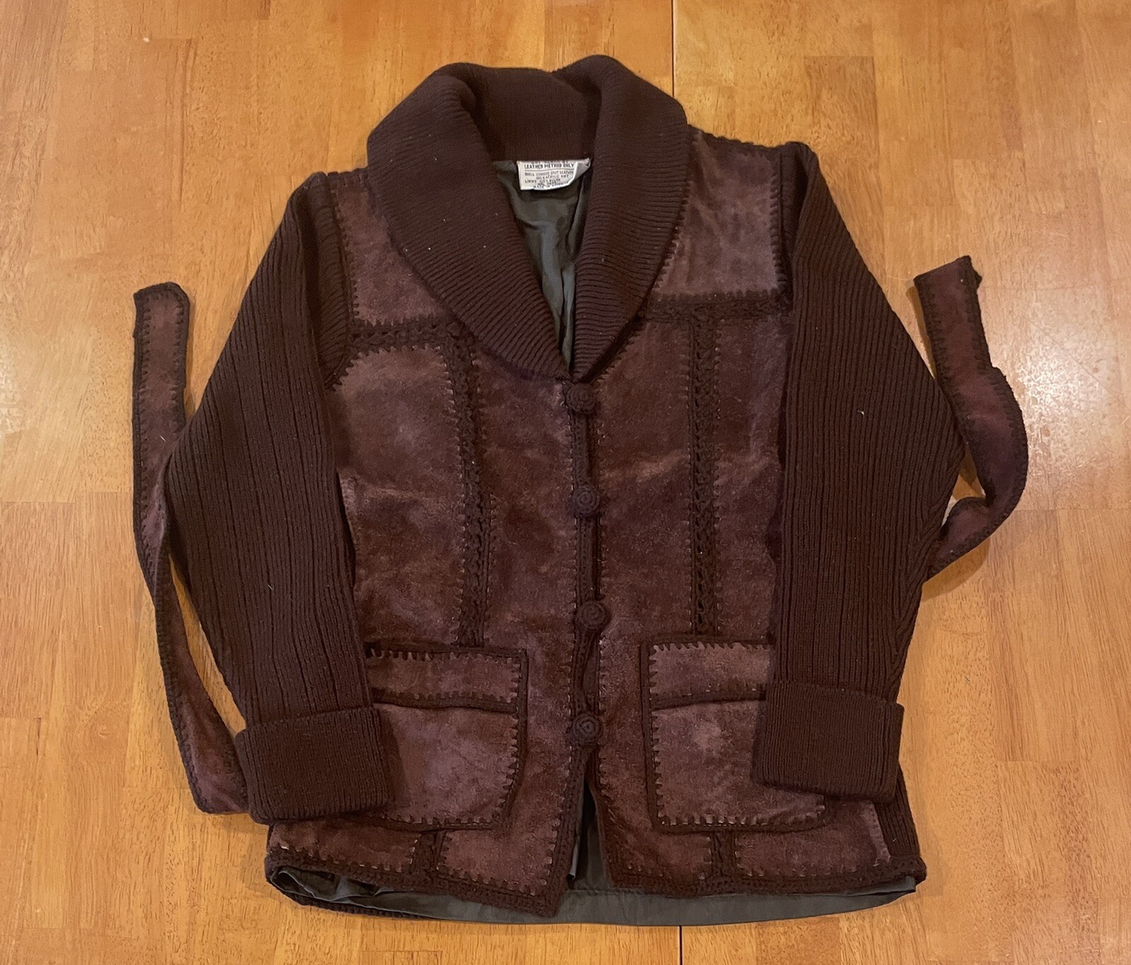 Vintage Cowhide Split Leather Shirt Women’s Small Jacket Large Coat 1970’s