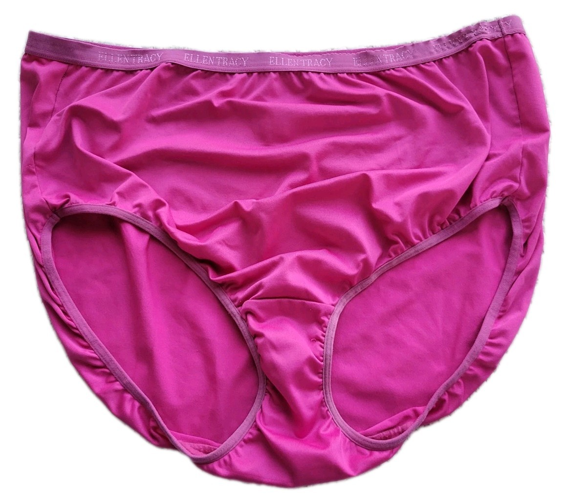 XL/8 Vintage Bikini Panties Pink Satin polyester Spandex Y2K