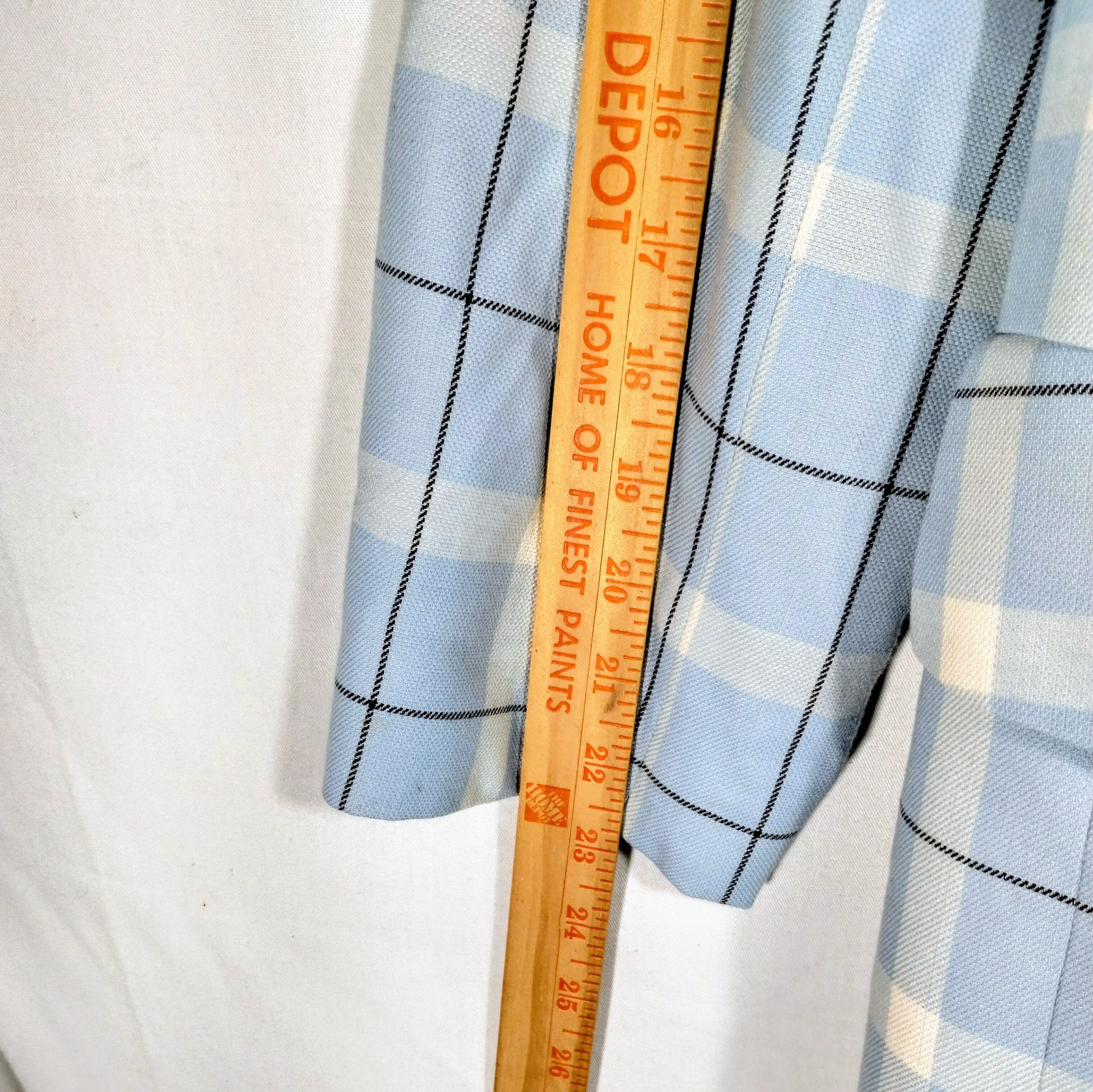 Vintage Mondi Virgin Wool Blazer 44 Modern L 10/12 Germany Blue Plaid Spring